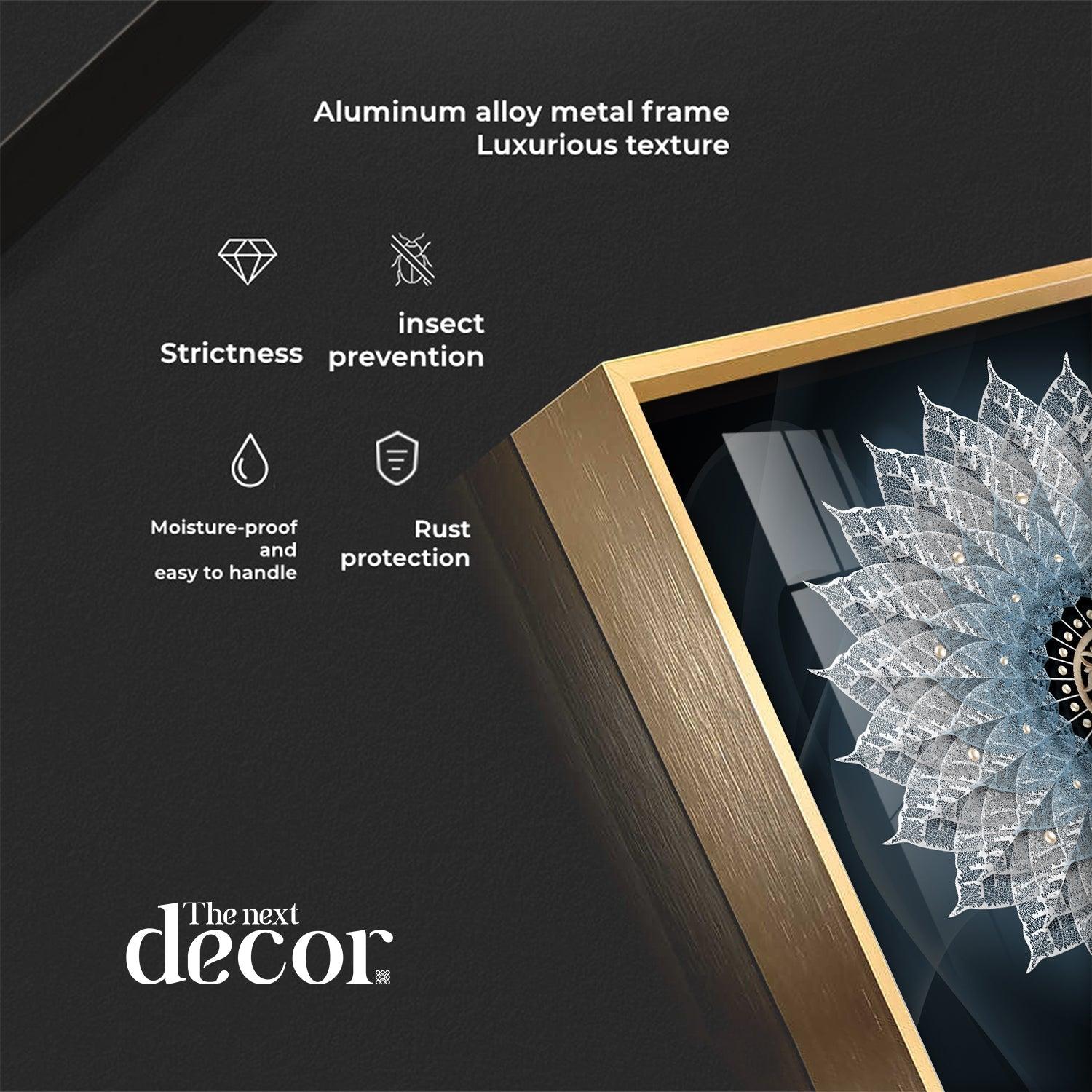 Crystal Flower Mandala Premium Acrylic Square Wall Art - Image 7
