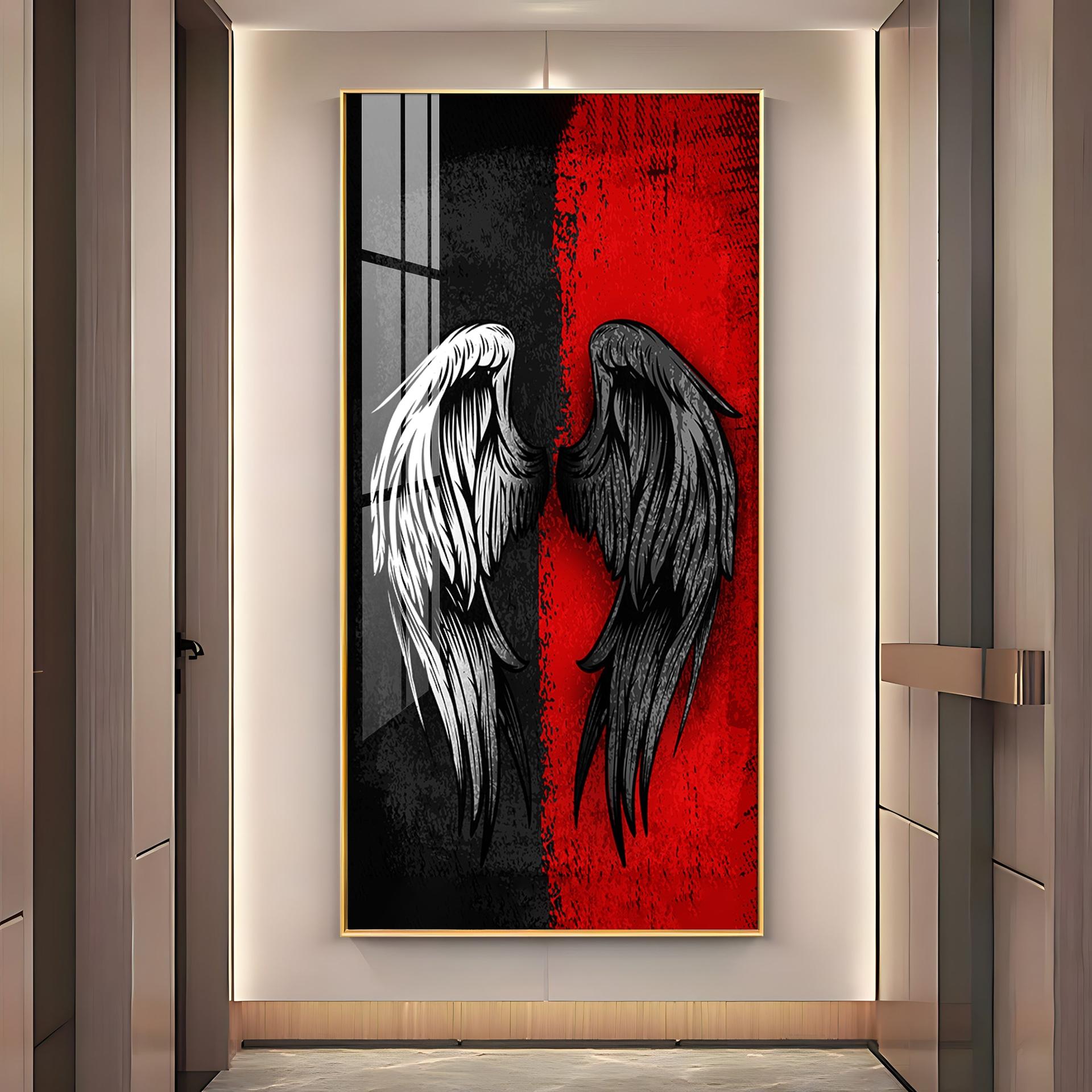 Shadowed Wings Of Passion Premium Acrylic Vertical Wall Art