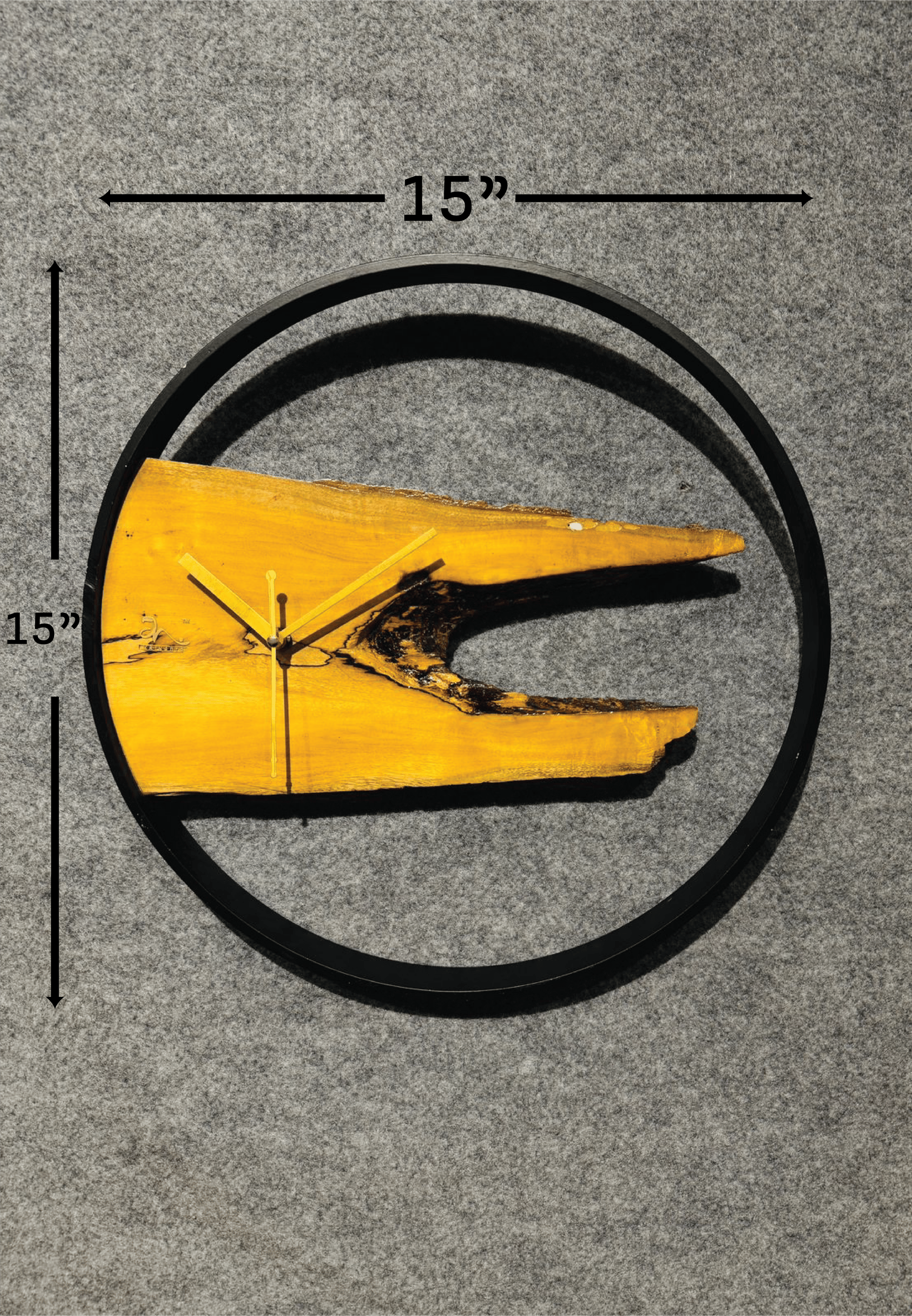 Handmade Natural Wood & Metal Frame Wall Clock