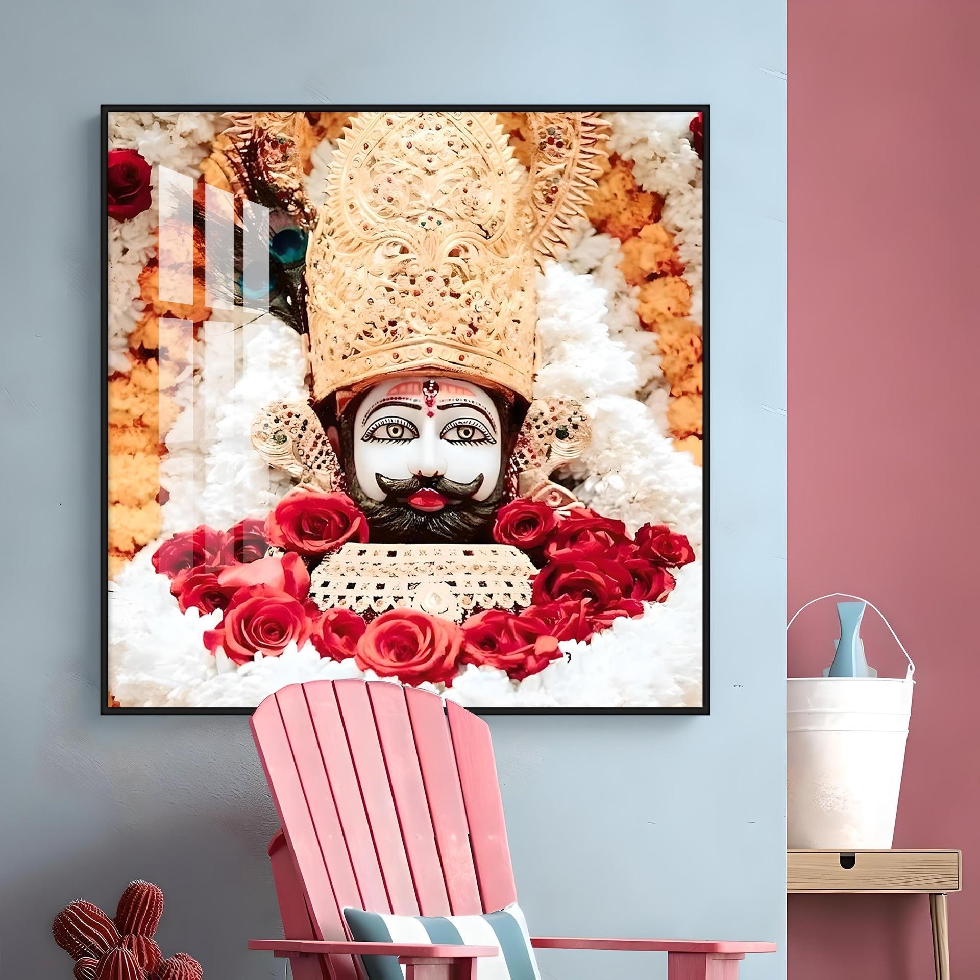 Lord Khatu Shyam Premium Acrylic Square Wall Art - Image 15