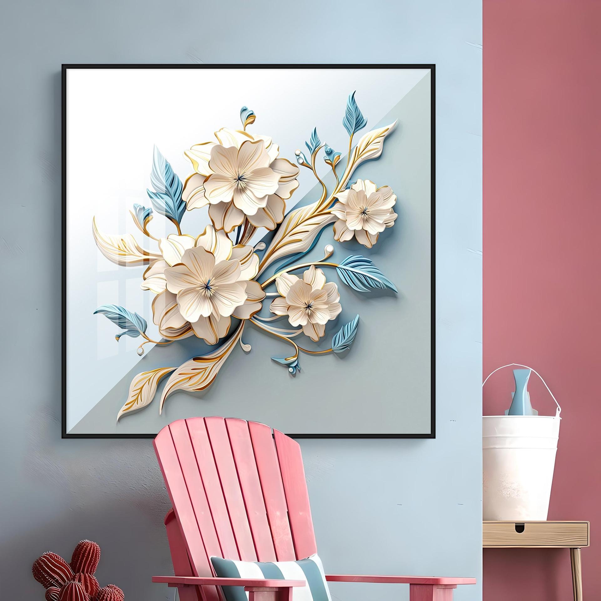 Floral Premium Acrylic Square Wall Art - Image 10