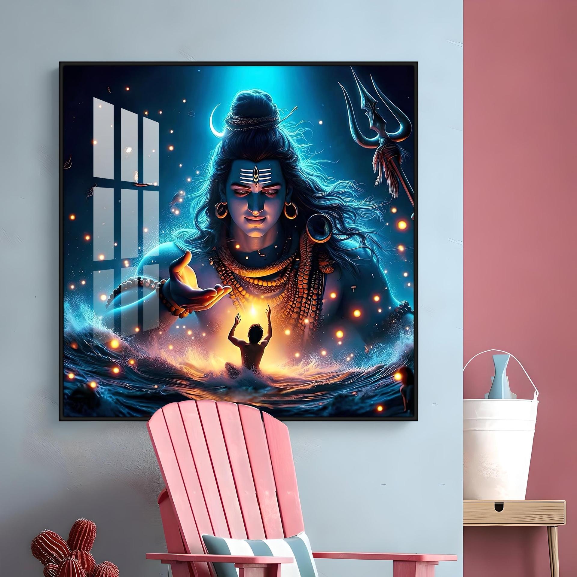 Cosmic Shiva Premium Acrylic Square Wall Art - Image 12