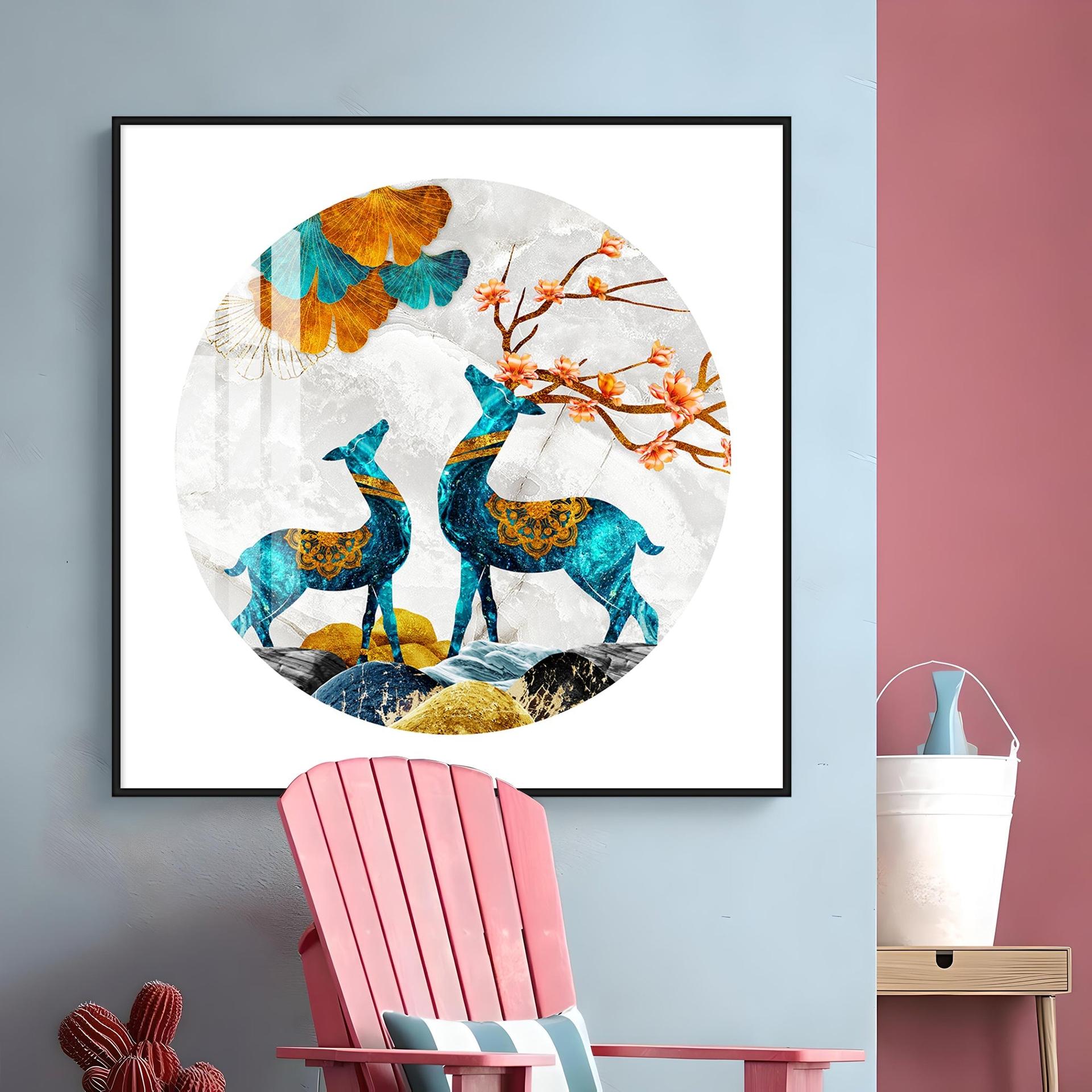 Magical Deer Premium Acrylic Square Wall Art - Image 11