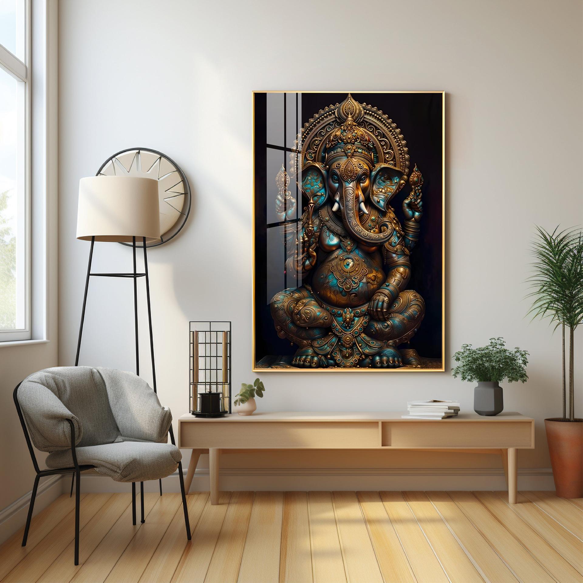 Lord Ganesha Premium Acrylic Vertical Wall Art - Image 8