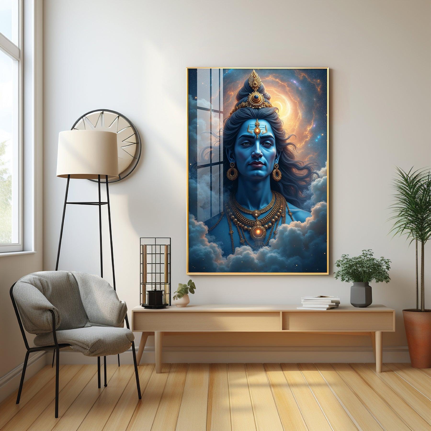 Lord Shiva Cloudscape Premium Acrylic Wall Art - Image 2