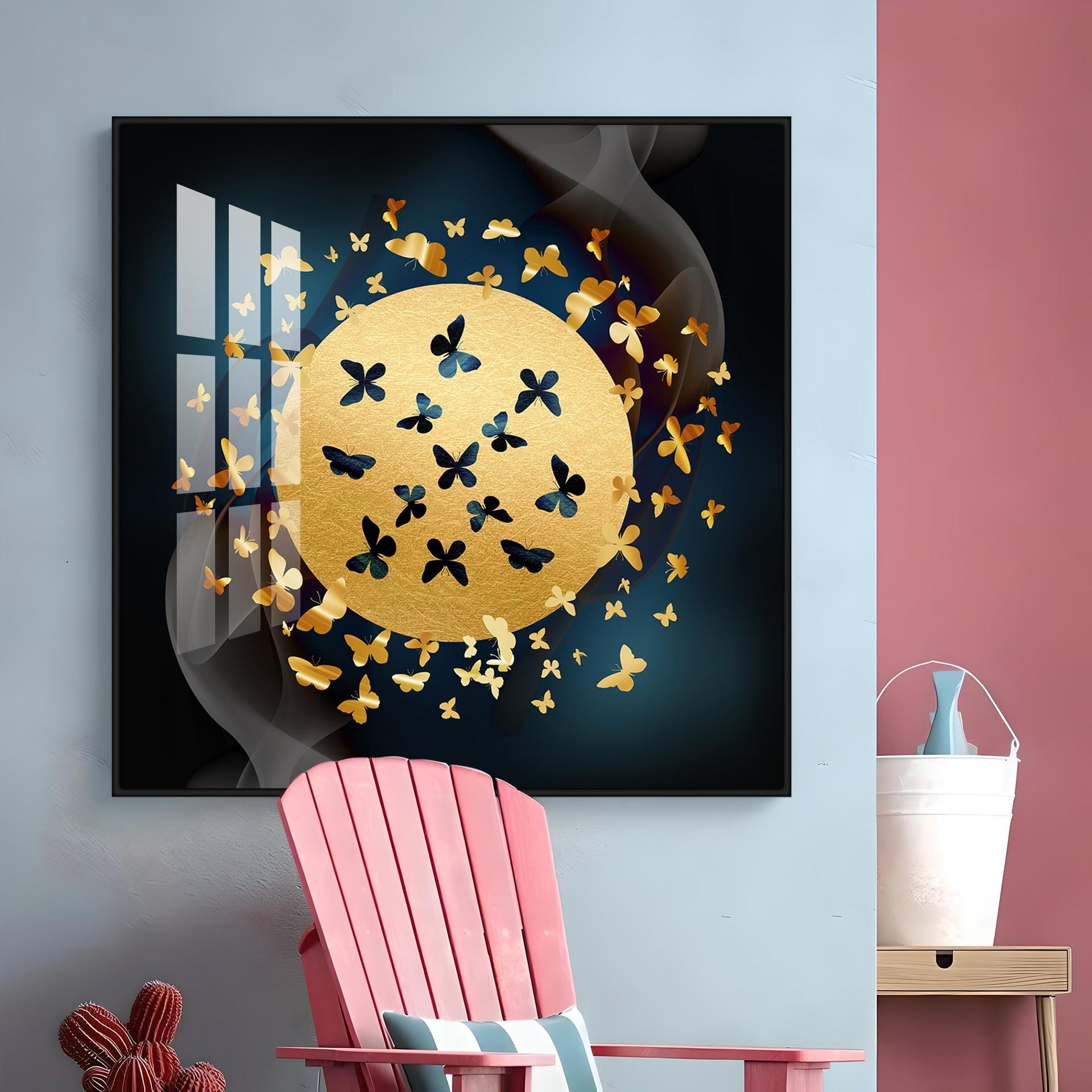 Glittering Butterfly Premium Acrylic Square Wall Art - Image 14