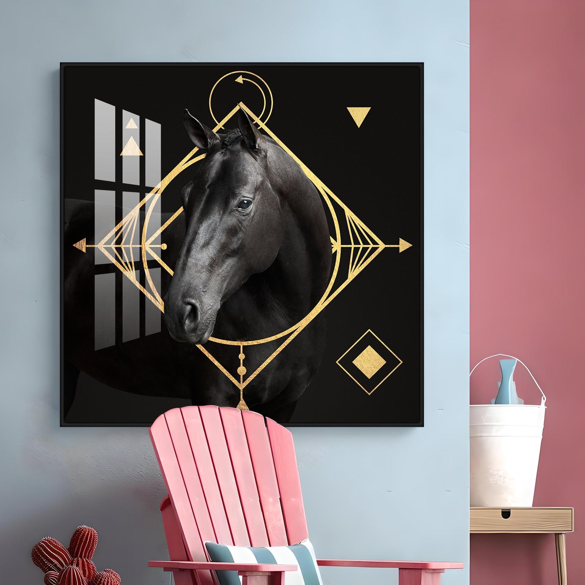 Gold Foil Horse Premium Acrylic Square Wall Art - Image 16