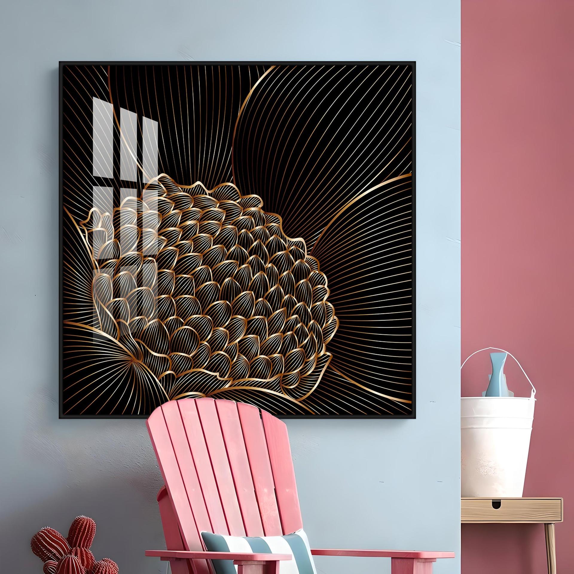 Abstract Floral Premium Acrylic Square Wall Art - Image 10