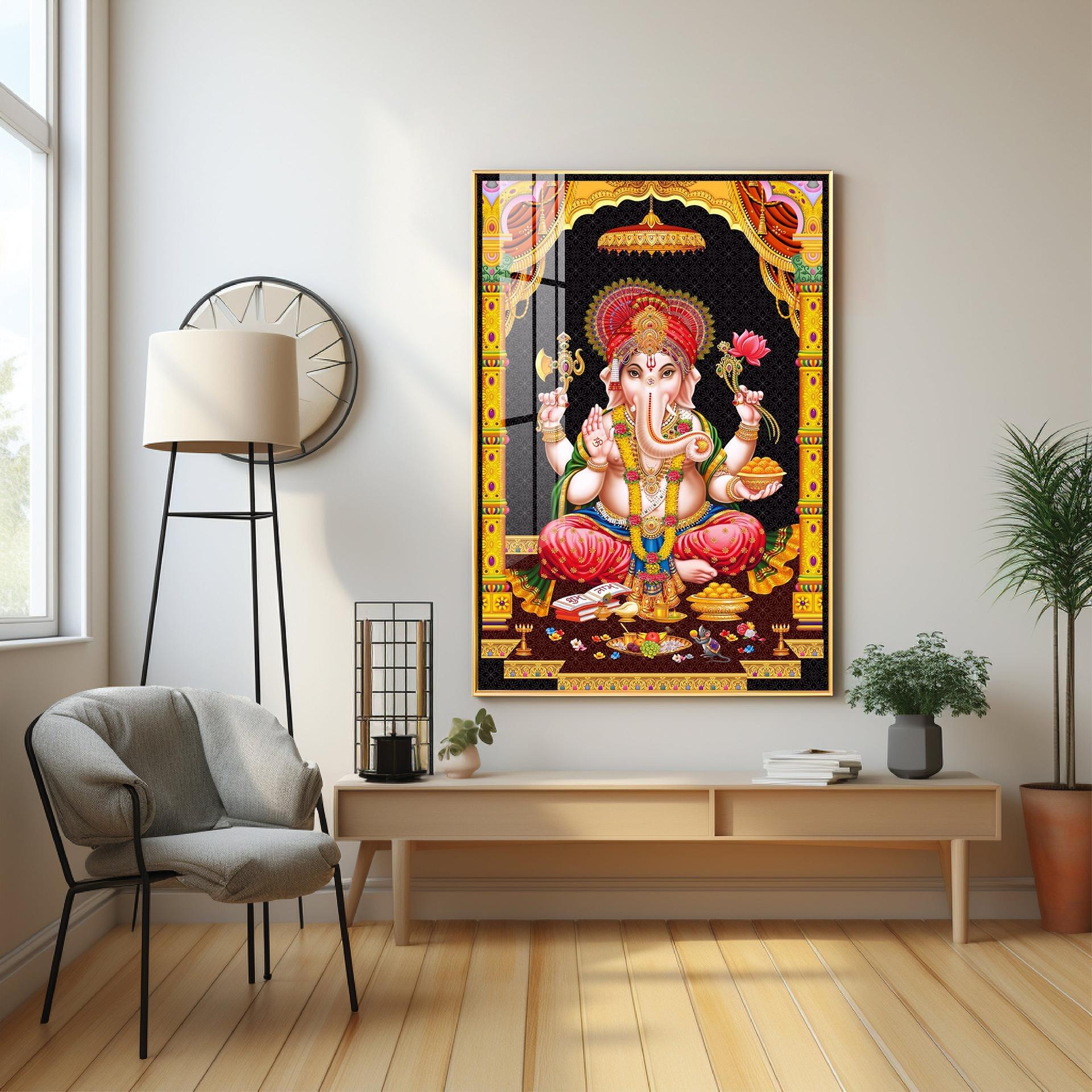 Sacred Ganesha Premium Acrylic Vertical Wall Art - Image 4