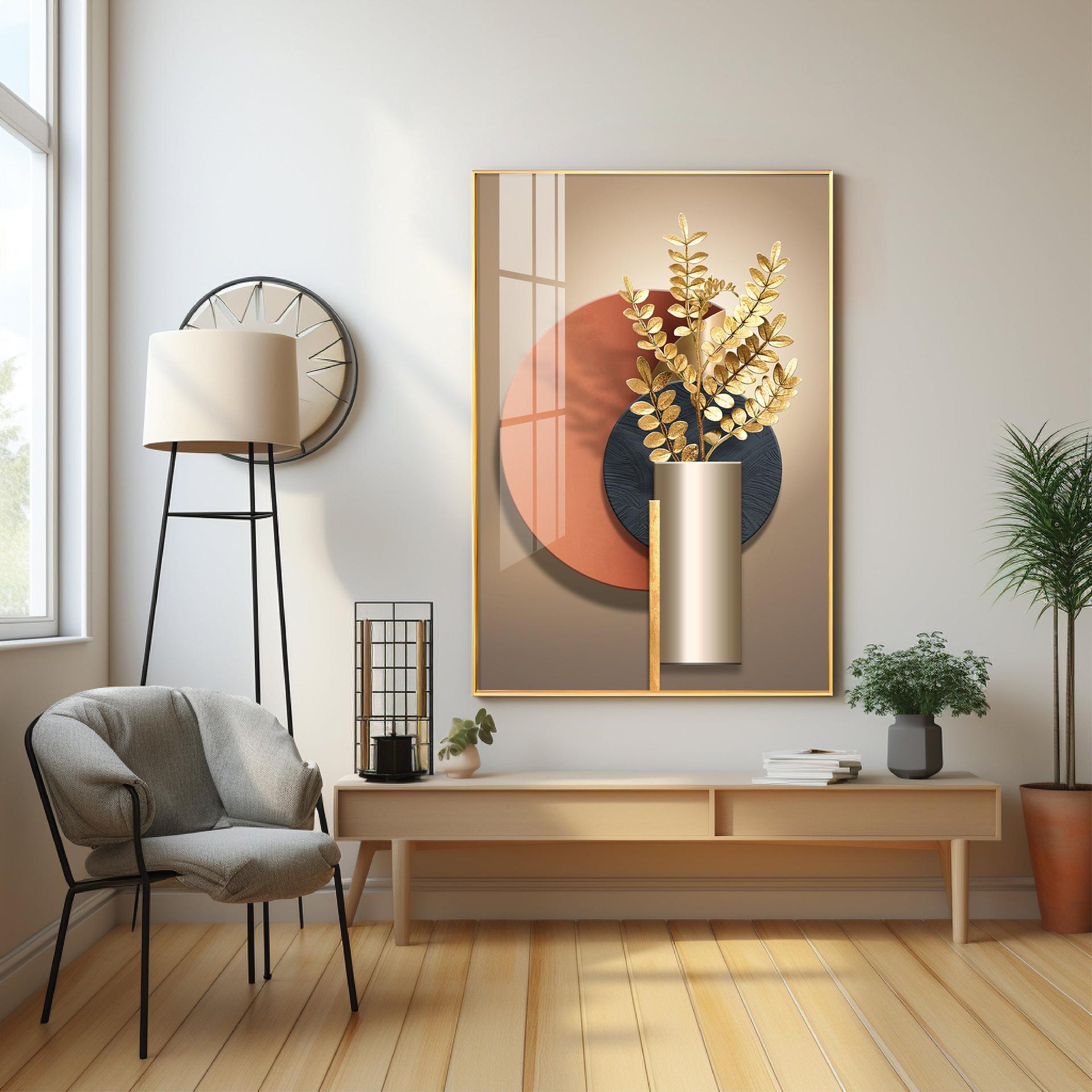 Floral Serenity Vase Premium Acrylic Vertical Wall Art - Image 5