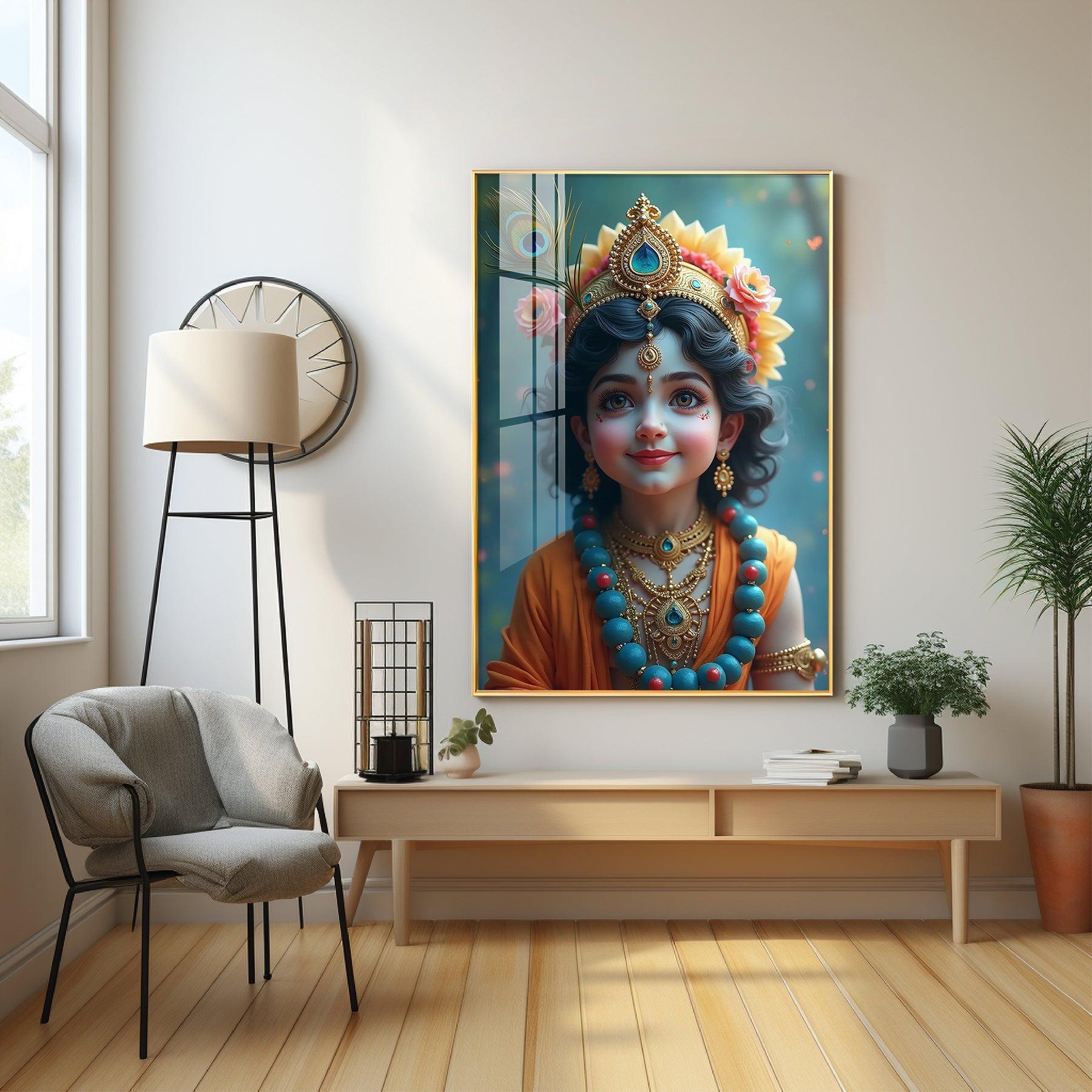 Little Krishna Resonance Premium Acrylic Wall Art - Image 2