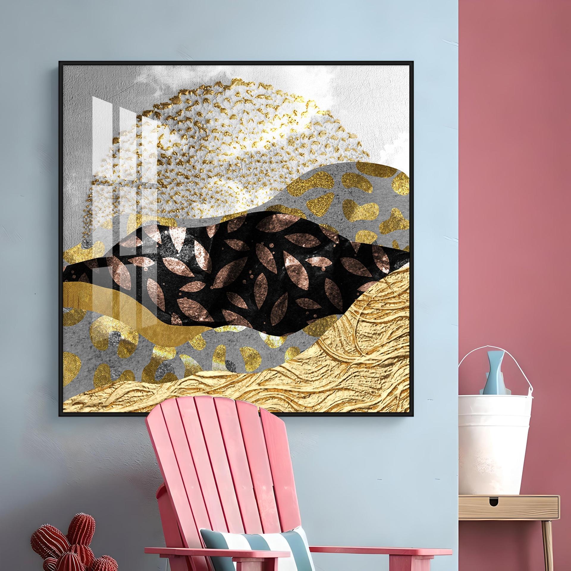 Metallic Mountains Premium Acrylic Square Wall Art - Image 9