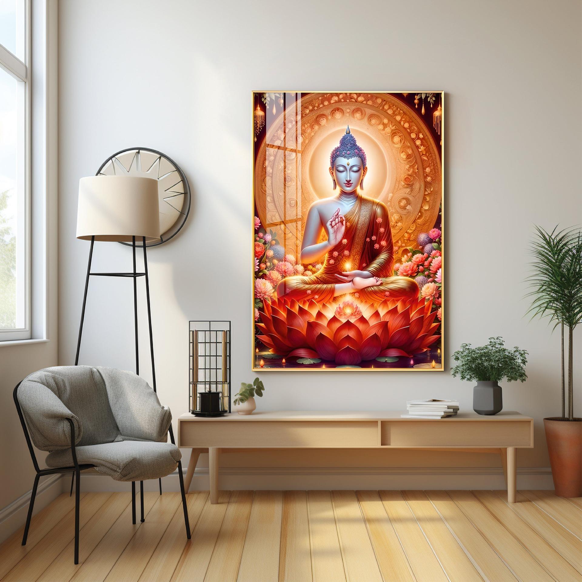 Peaceful Buddha Premium Acrylic Vertical Wall Art - Image 7