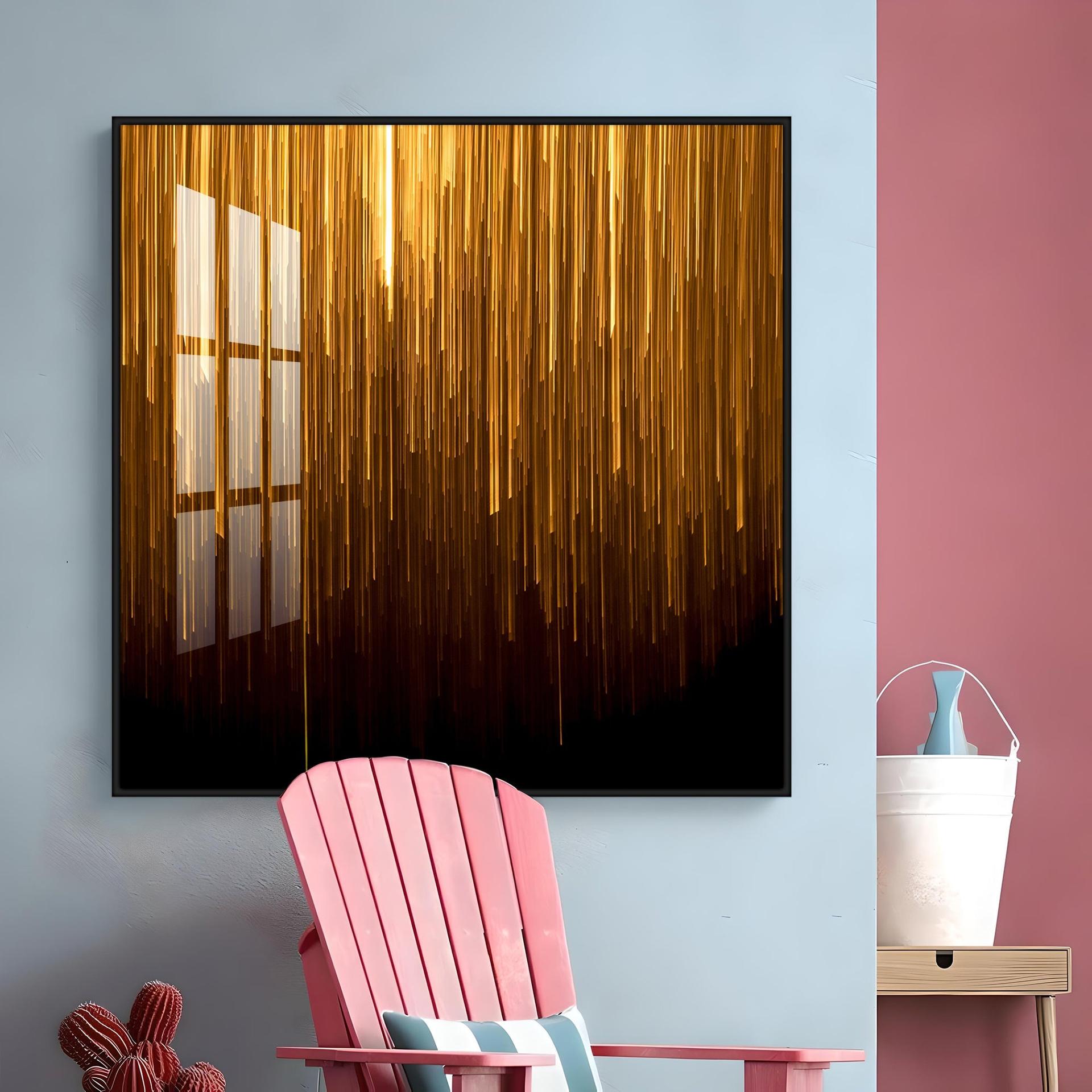 Art Ink Gold Living Room Premium Acrylic Square Wall Art - Image 8