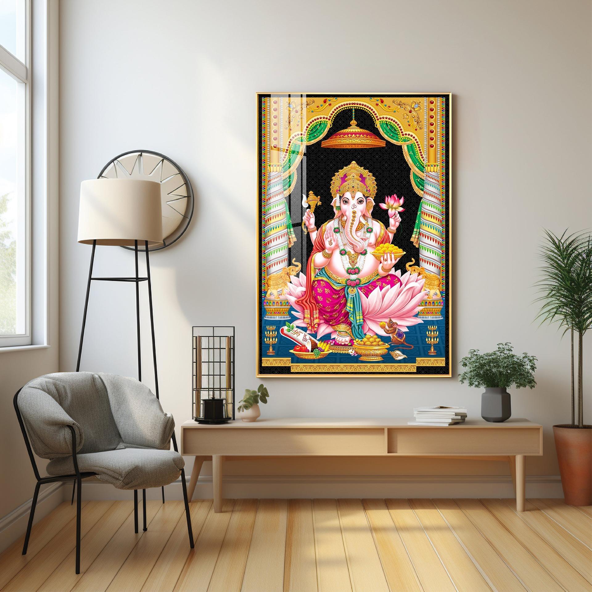 Divine Ganesh Serenity Premium Acrylic Vertical Wall Art - Image 4