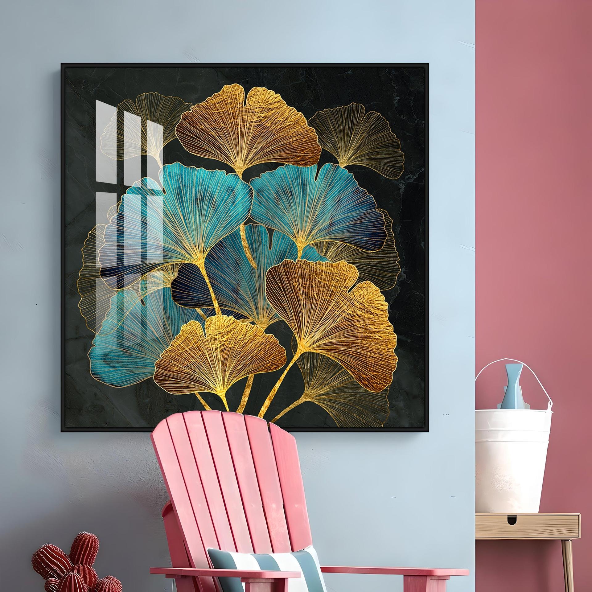Auspicious Ginkgo Leaf Premium Acrylic Square Wall Art - Image 9