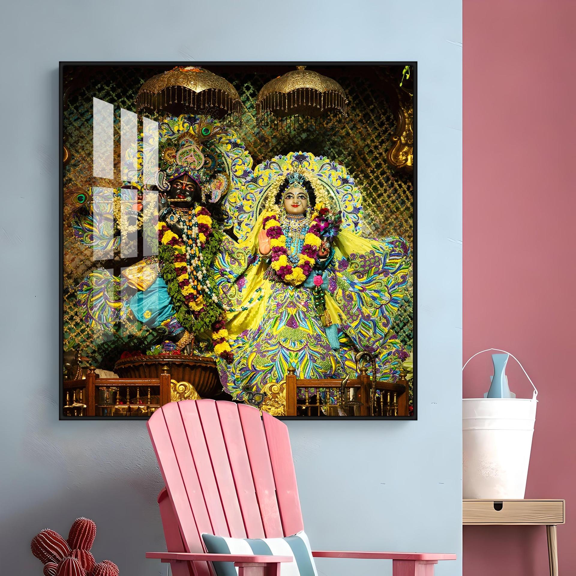 Radha Krishna Premium Acrylic Square Wall Art - Image 10