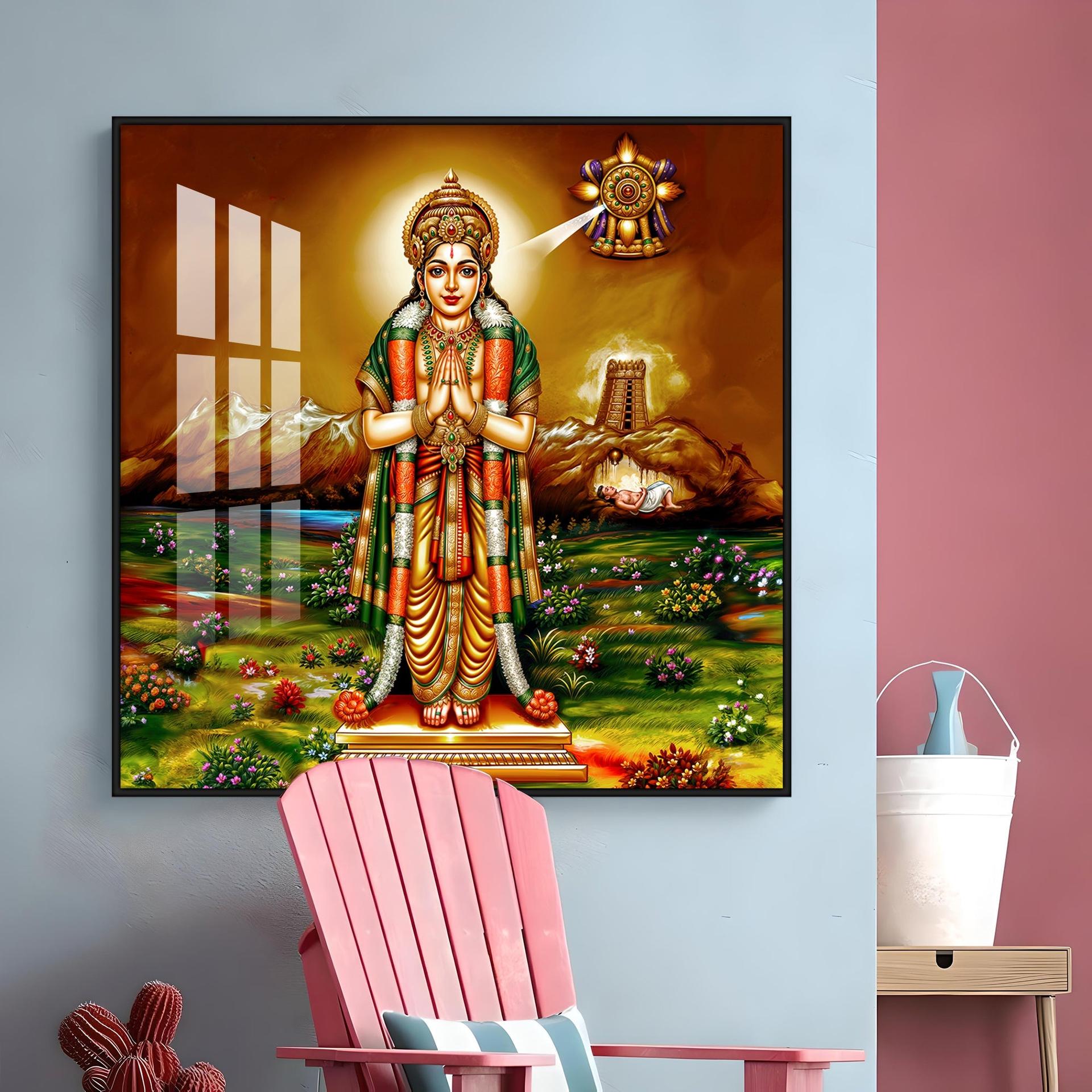 Thirumalisai Alvar Premium Acrylic Square Wall Art - Image 10