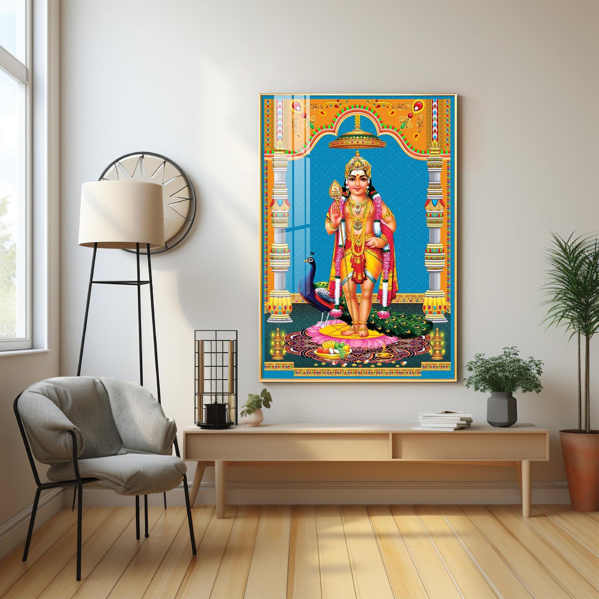 God Murugan Kartikeya Premium Acrylic Vertical Wall Art - Image 6