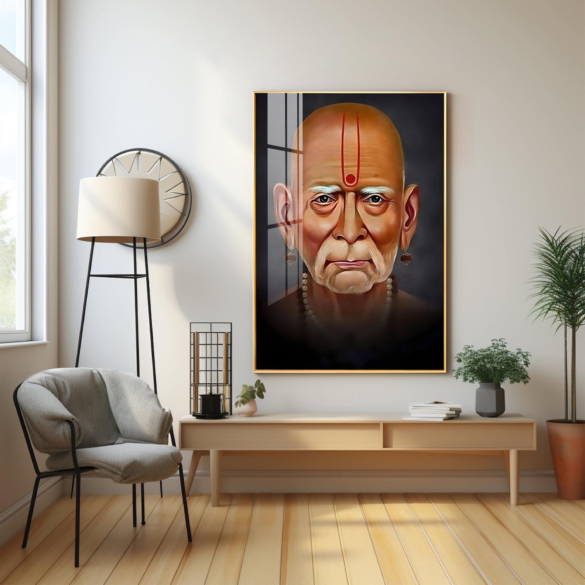 Crimson Visage Premium Vertical Acrylic Wall Art - Image 4