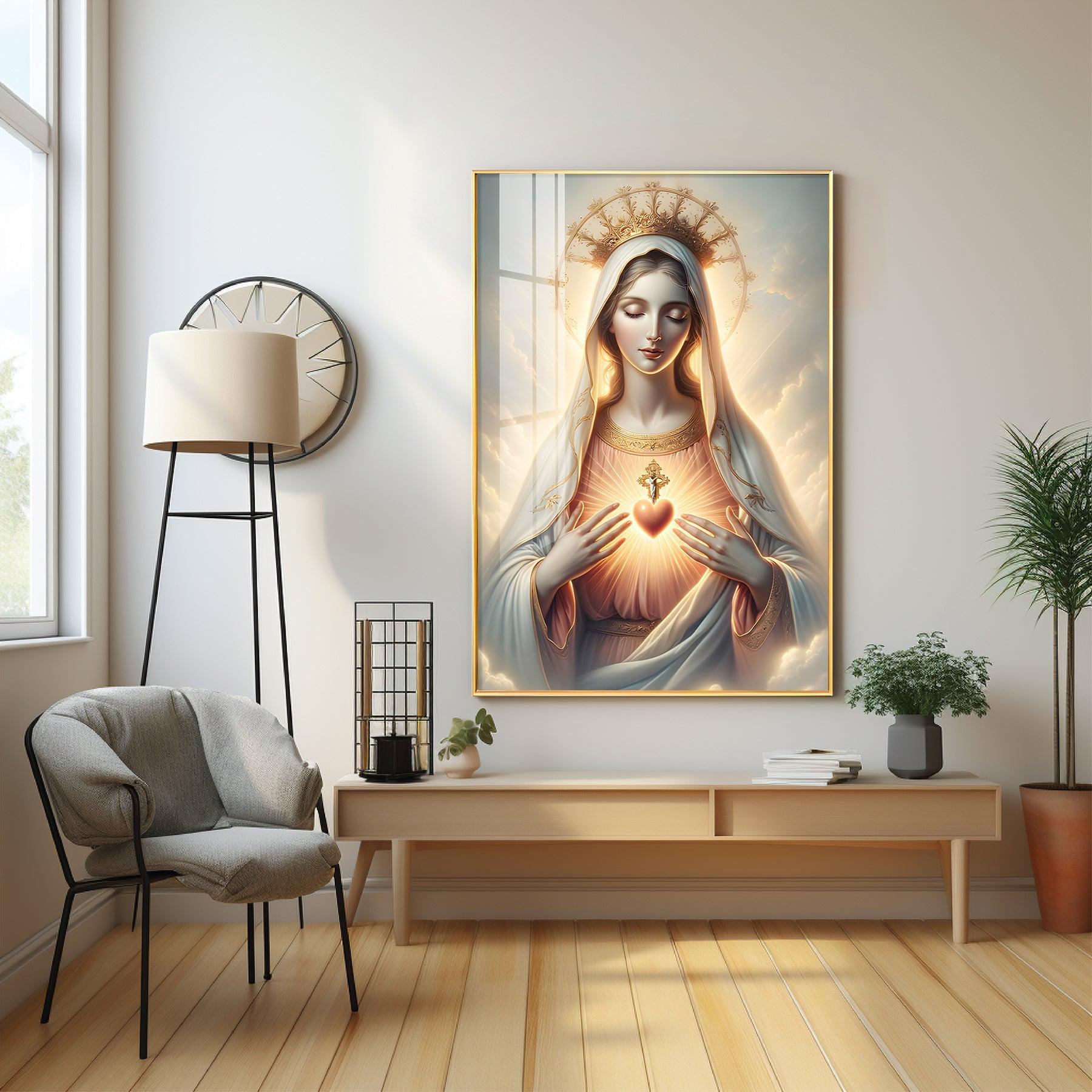 Divine Embrace Of Mary Premium Acrylic Vertical Wall Art - Image 6