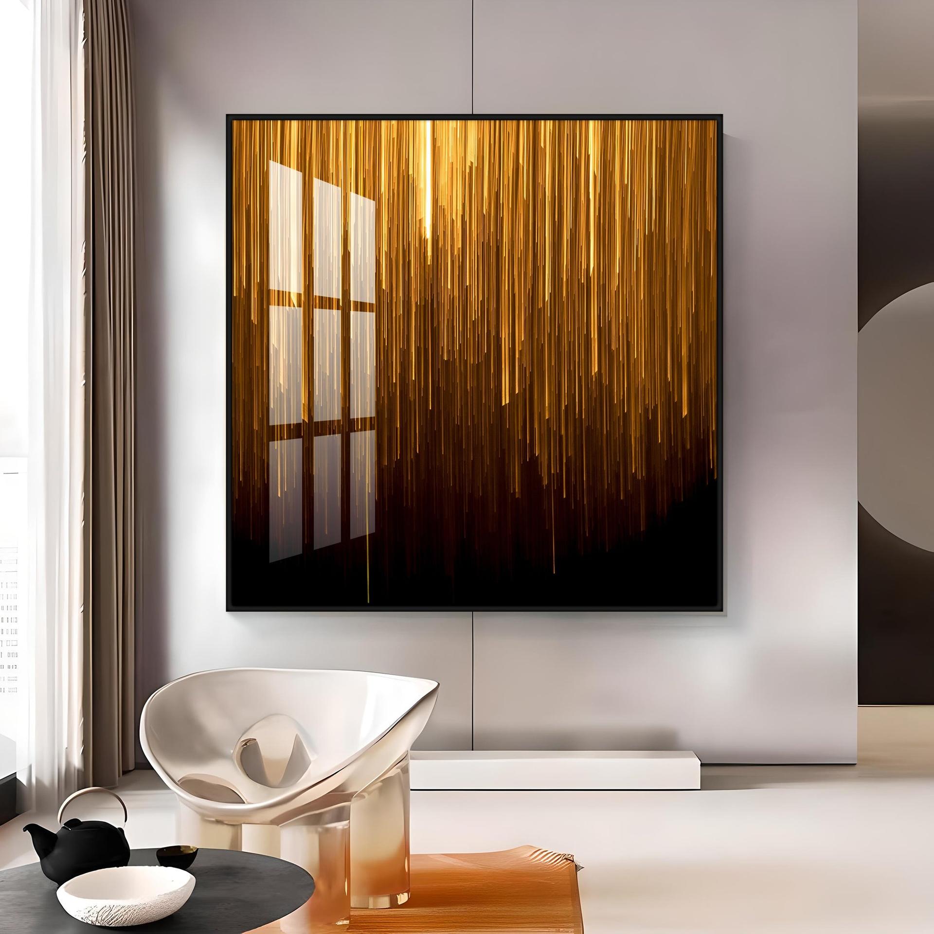 Art Ink Gold Living Room Premium Acrylic Square Wall Art - Image 18