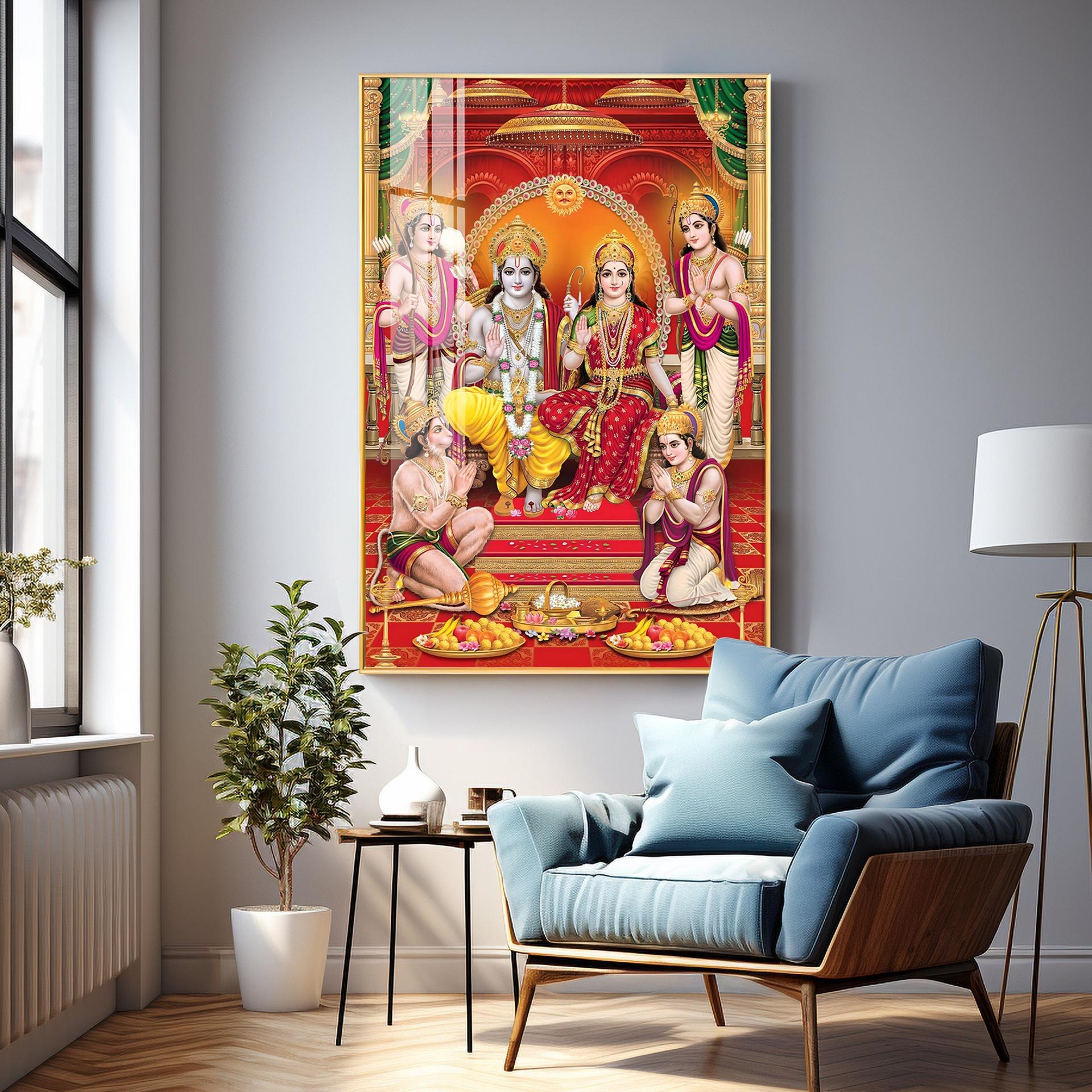 Shri Ram Darbar Premium Acrylic Vertical Wall Art - Image 2