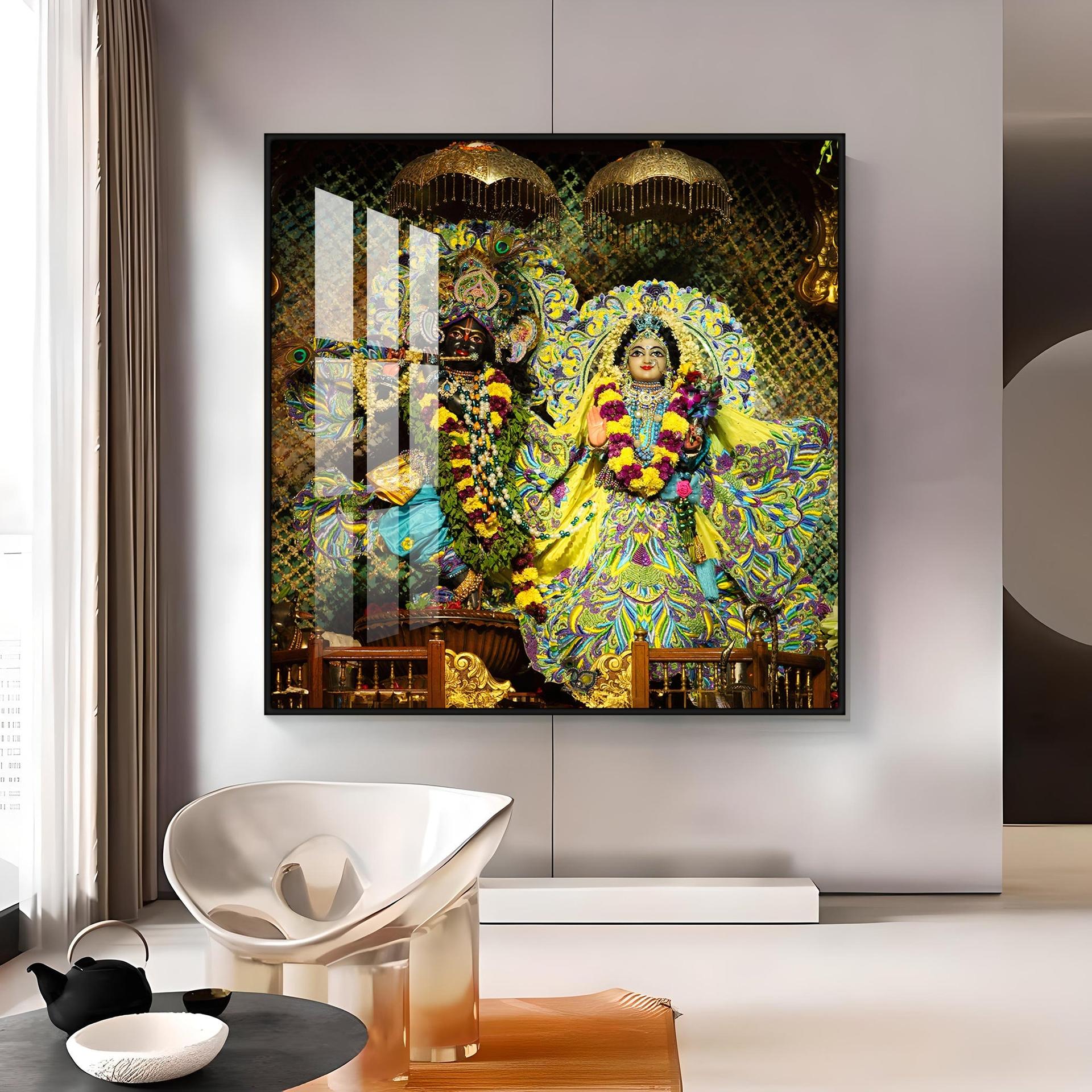 Radha Krishna Premium Acrylic Square Wall Art - Image 11