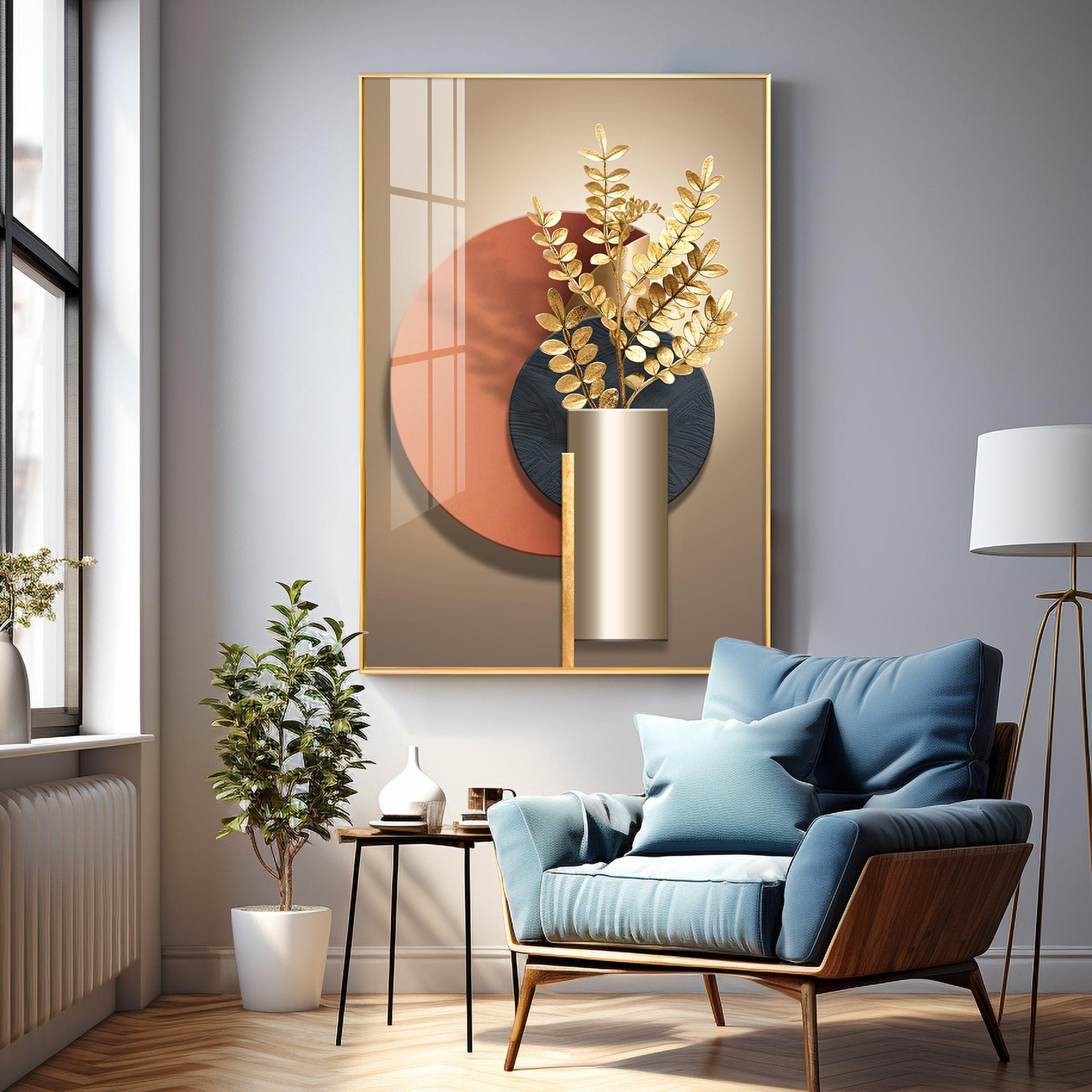 Floral Serenity Vase Premium Acrylic Vertical Wall Art - Image 4