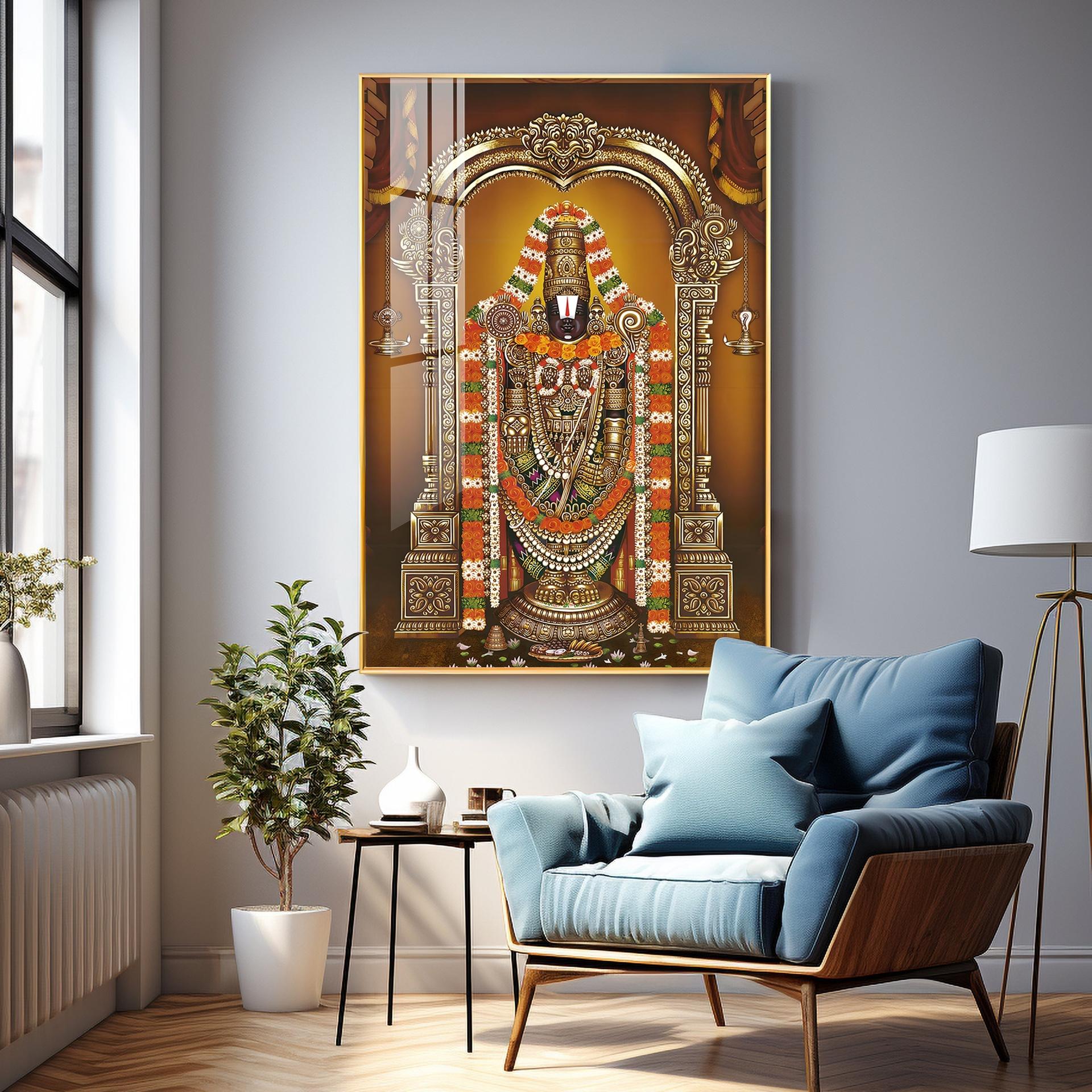 Majestic Lord Tirupati Balaji Premium Vertical Acrylic Wall Art - Image 4