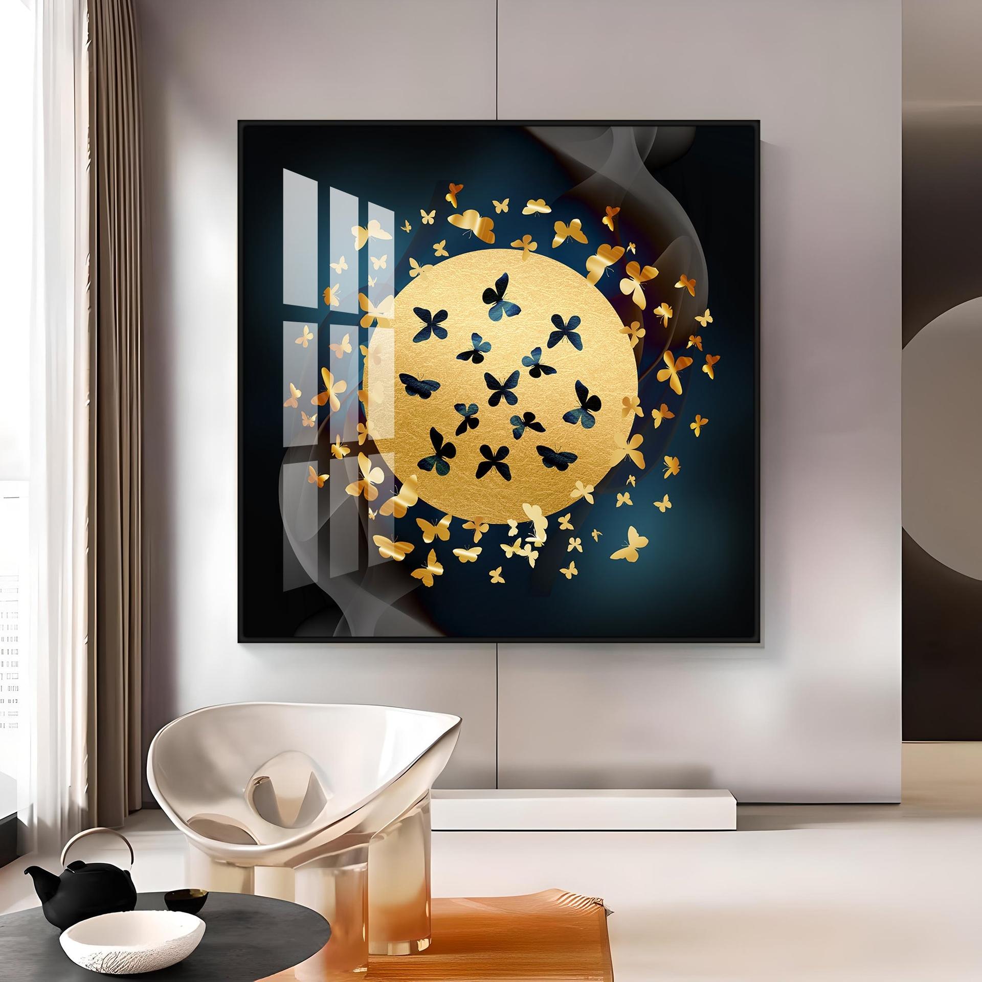 Glittering Butterfly Premium Acrylic Square Wall Art - Image 12