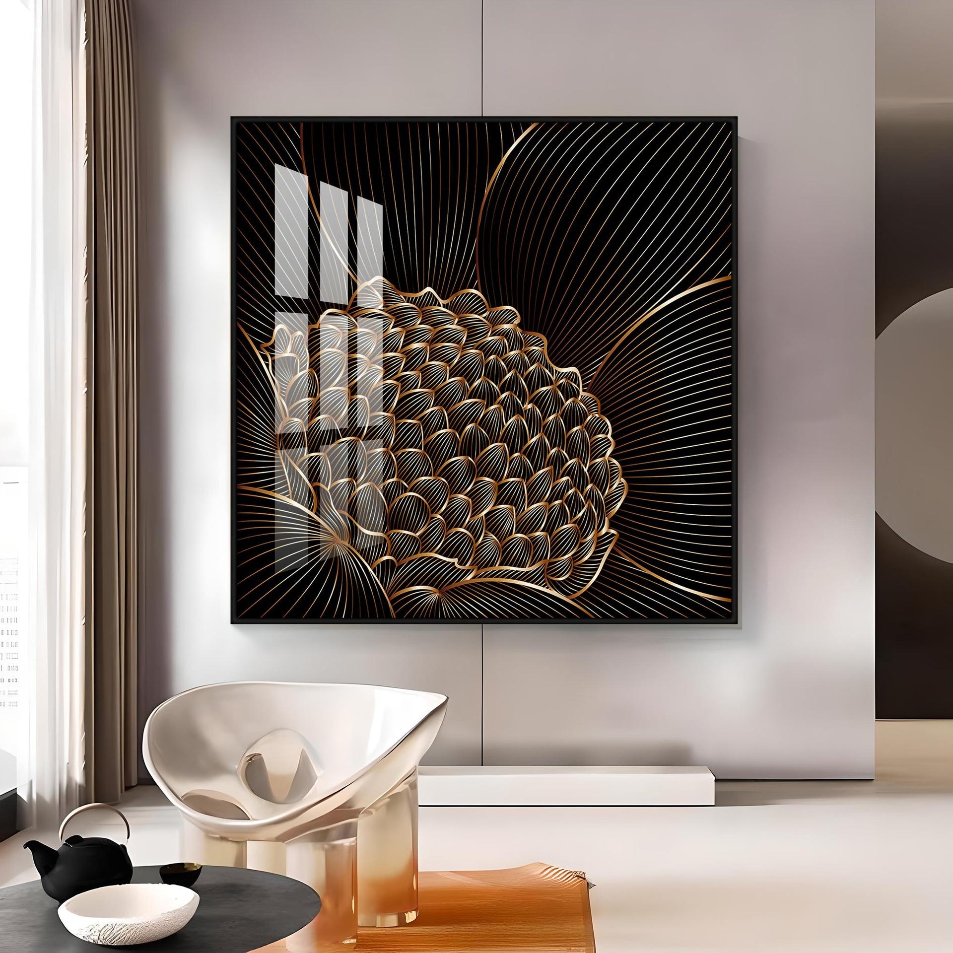 Abstract Floral Premium Acrylic Square Wall Art - Image 11
