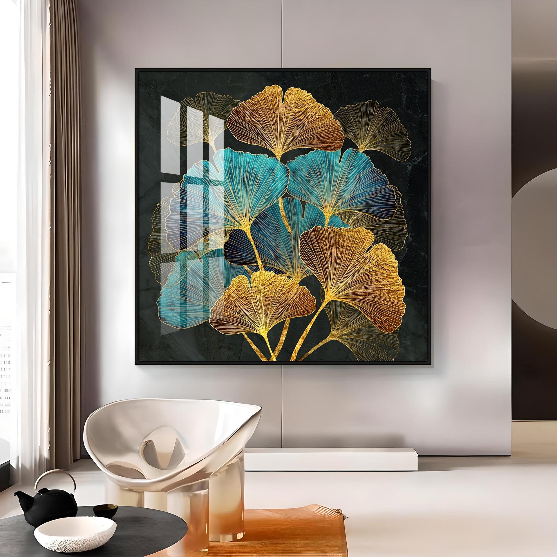 Auspicious Ginkgo Leaf Premium Acrylic Square Wall Art - Image 10