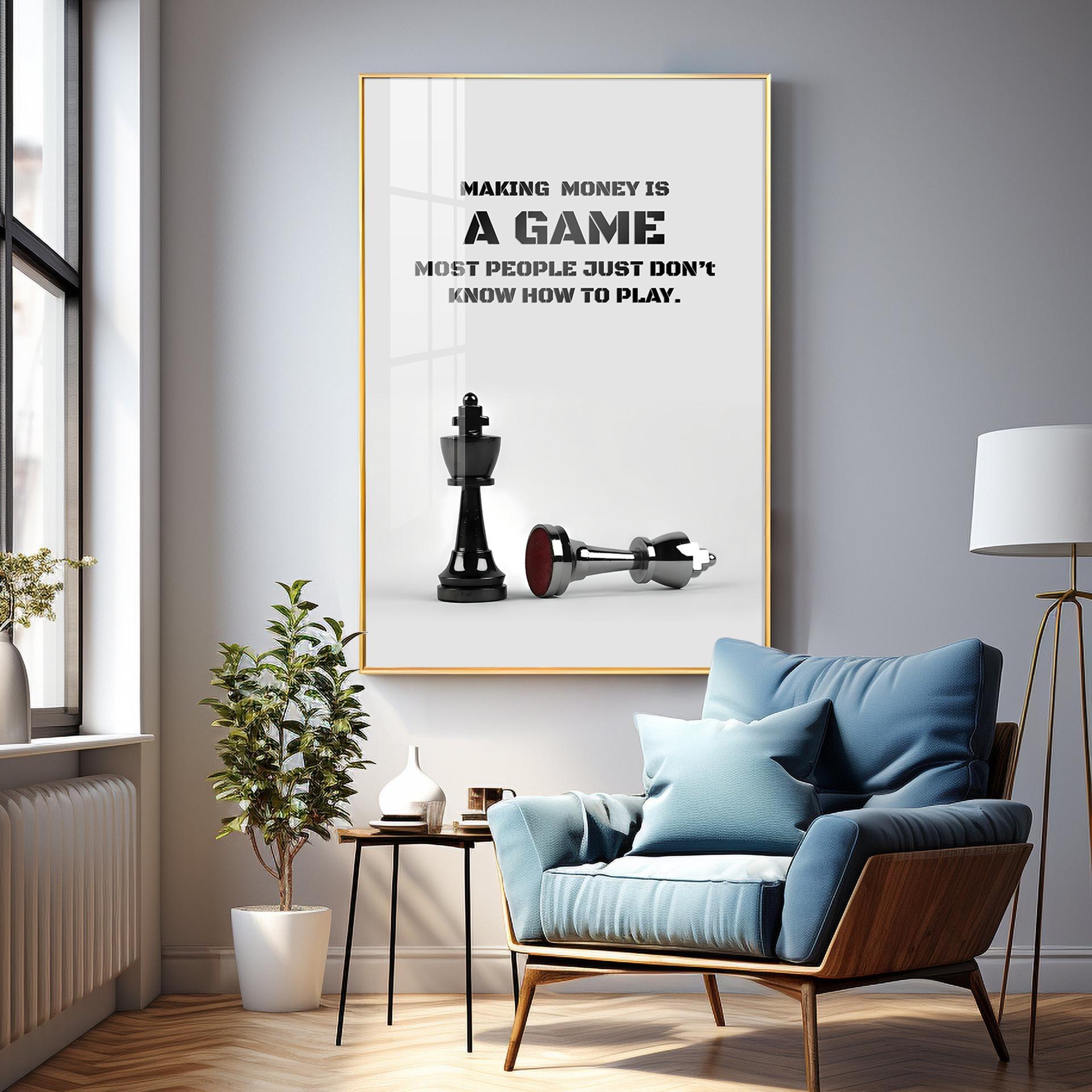 Making Money Is A Game Premium Acrylic Vertical Wall Art - Image 6