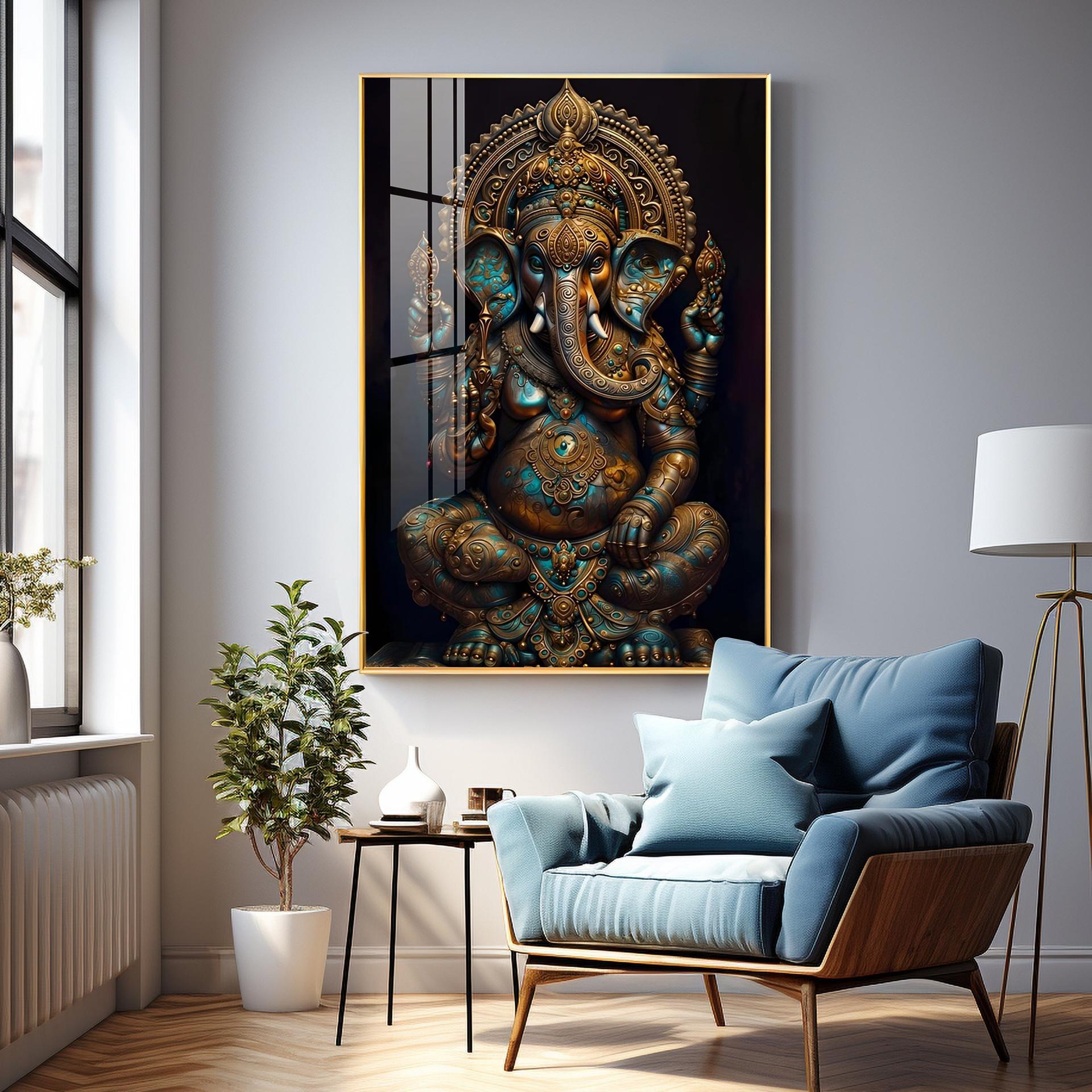 Lord Ganesha Premium Acrylic Vertical Wall Art - Image 16