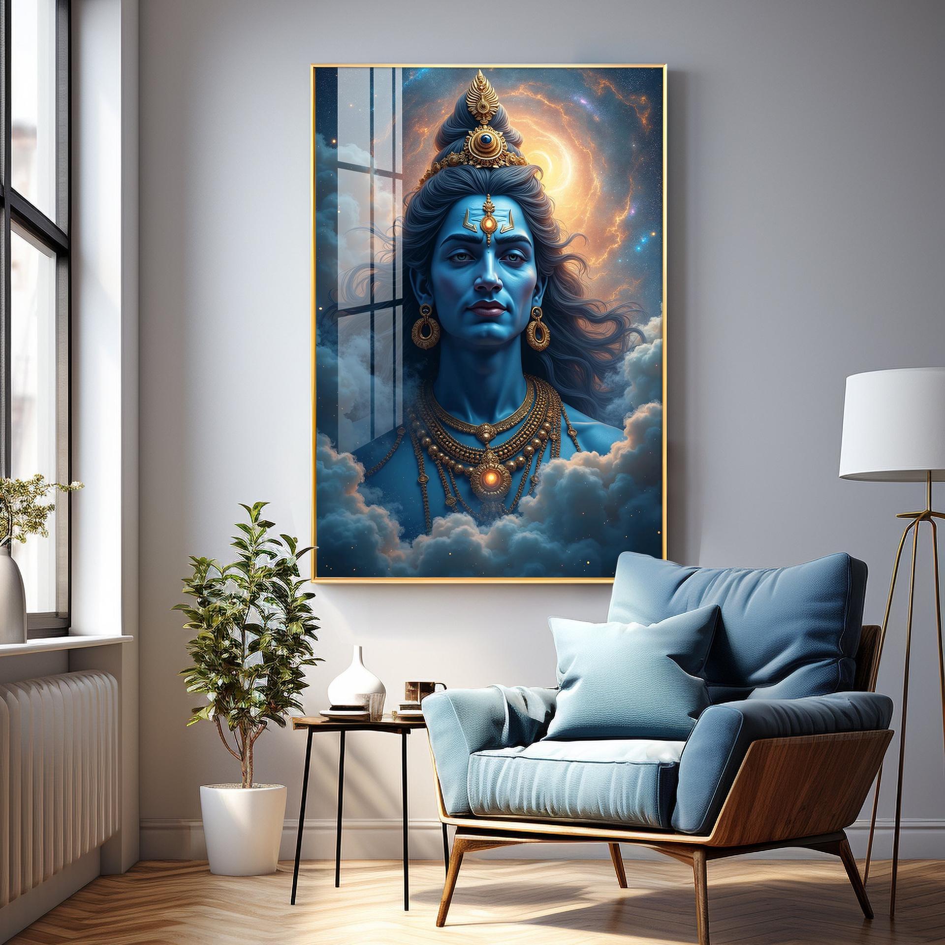 Lord Shiva Cloudscape Premium Acrylic Wall Art - Image 13