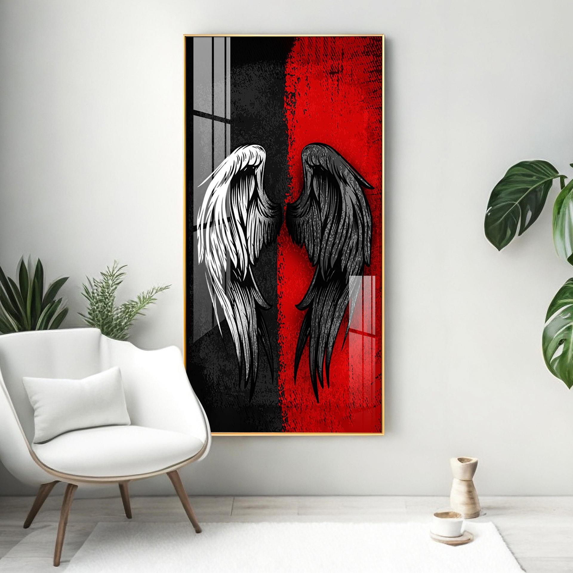 Shadowed Wings Of Passion Premium Acrylic Vertical Wall Art - Image 11