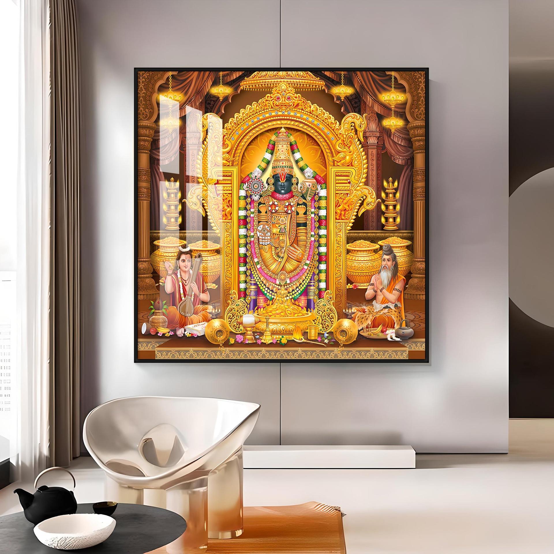 Venkateswara Maharaj Premium Acrylic Square Wall Art - Image 12