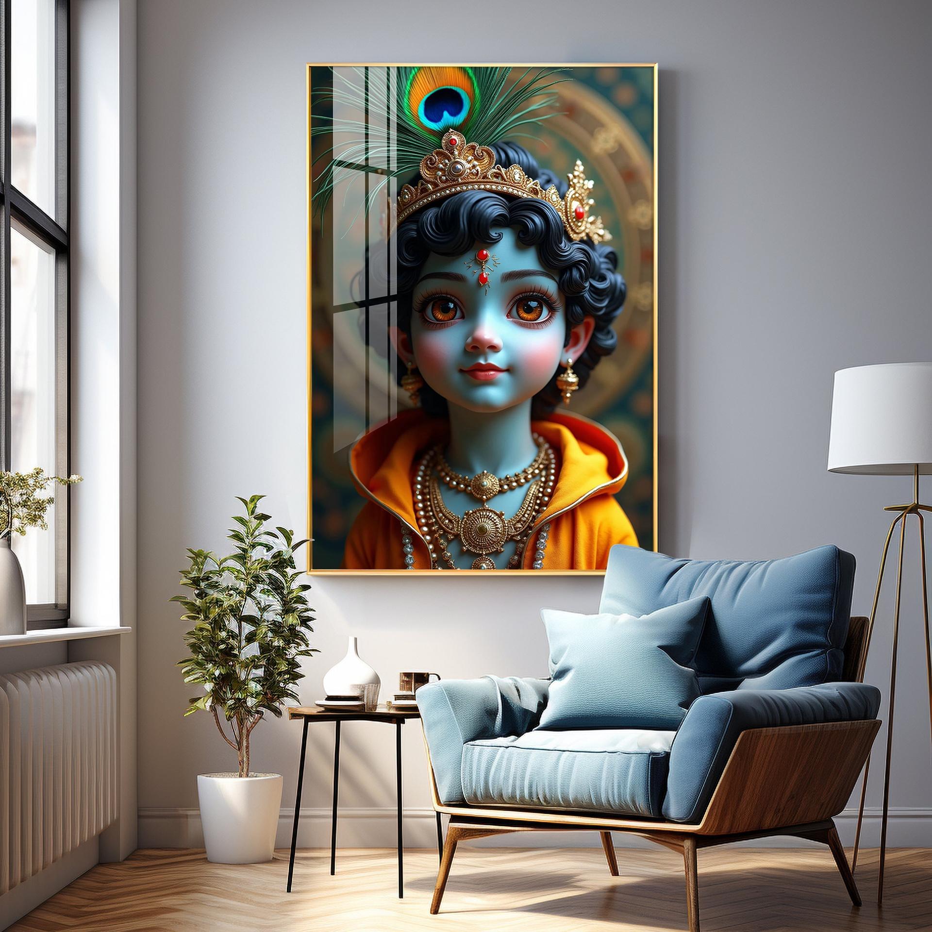 Infinite Krishna Imagery Premium Acrylic Wall Art - Image 3