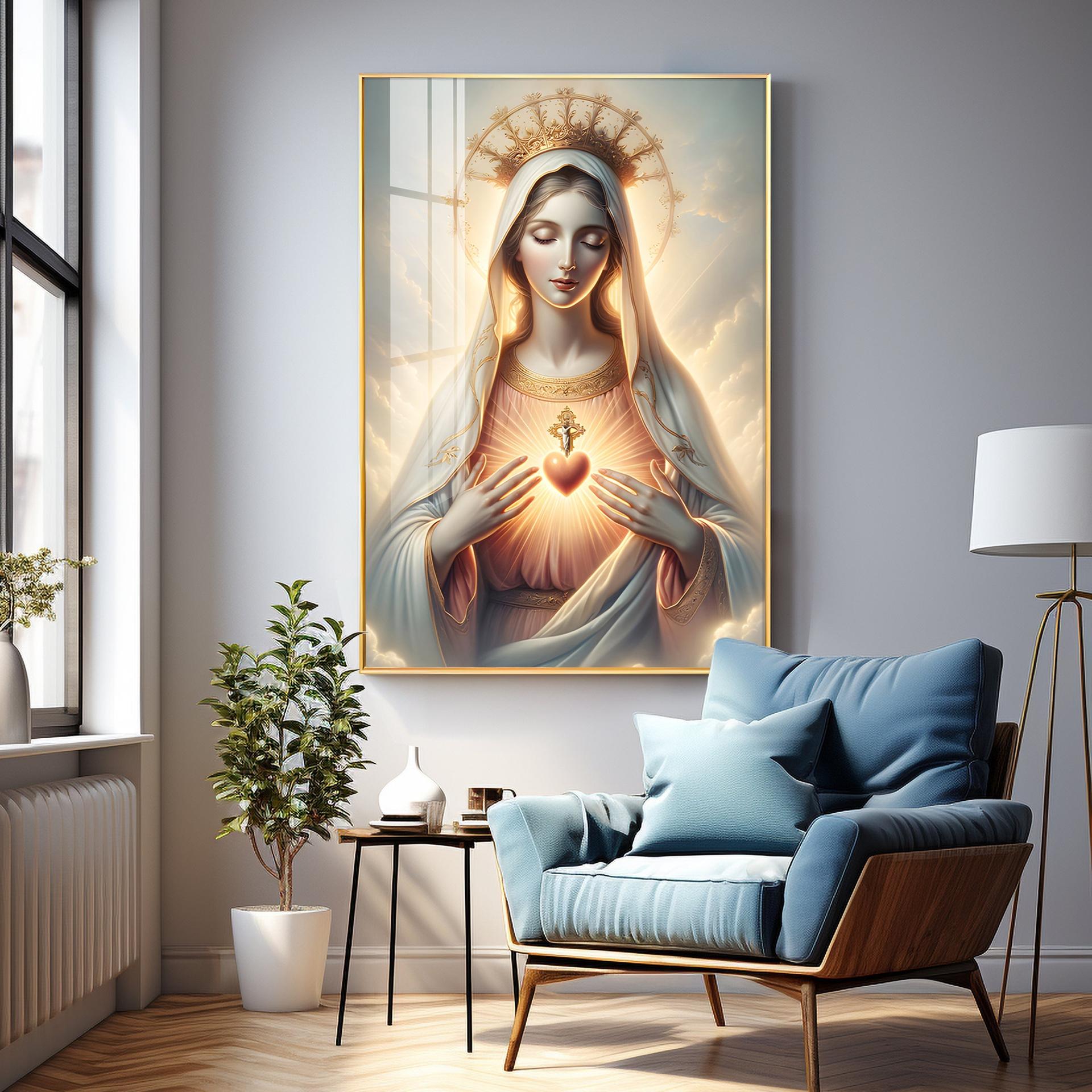 Divine Embrace Of Mary Premium Acrylic Vertical Wall Art - Image 9