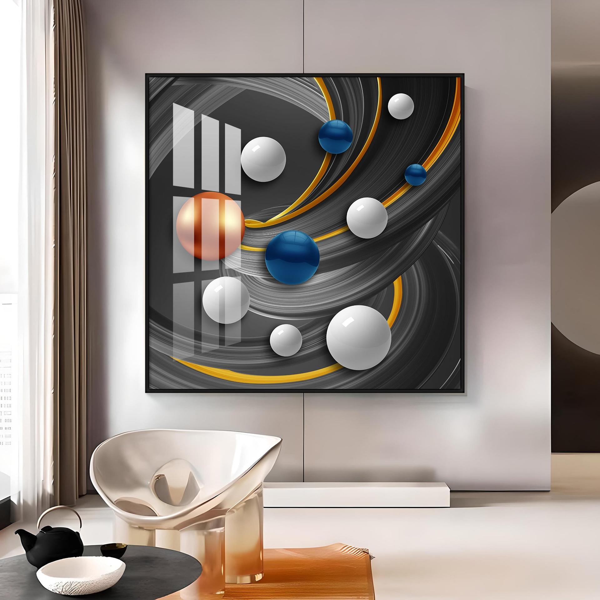 Colorful Circles Premium Acrylic Square Wall Art - Image 14