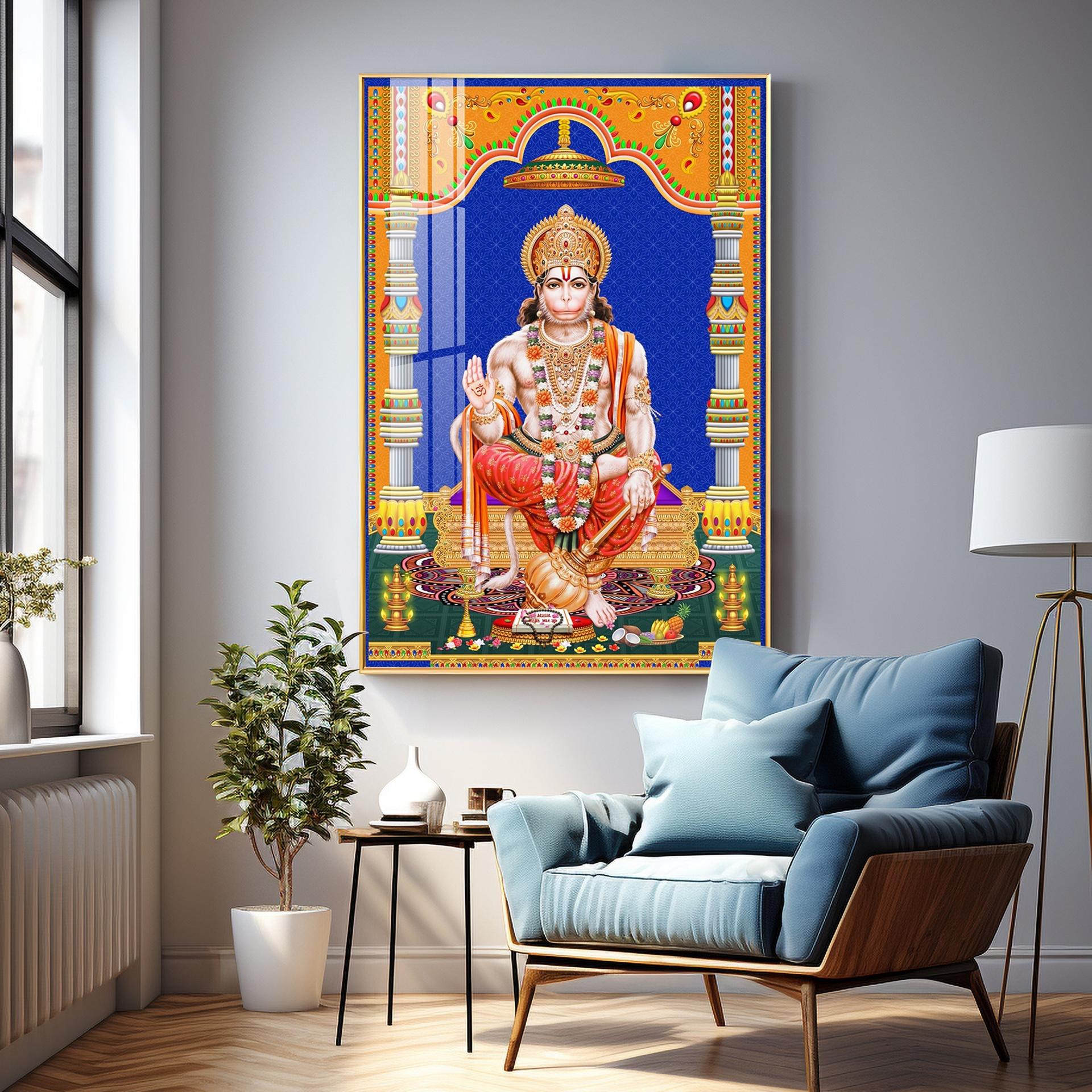 Divine Lord Hanuman Premium Acrylic Vertical Wall Art - Image 14