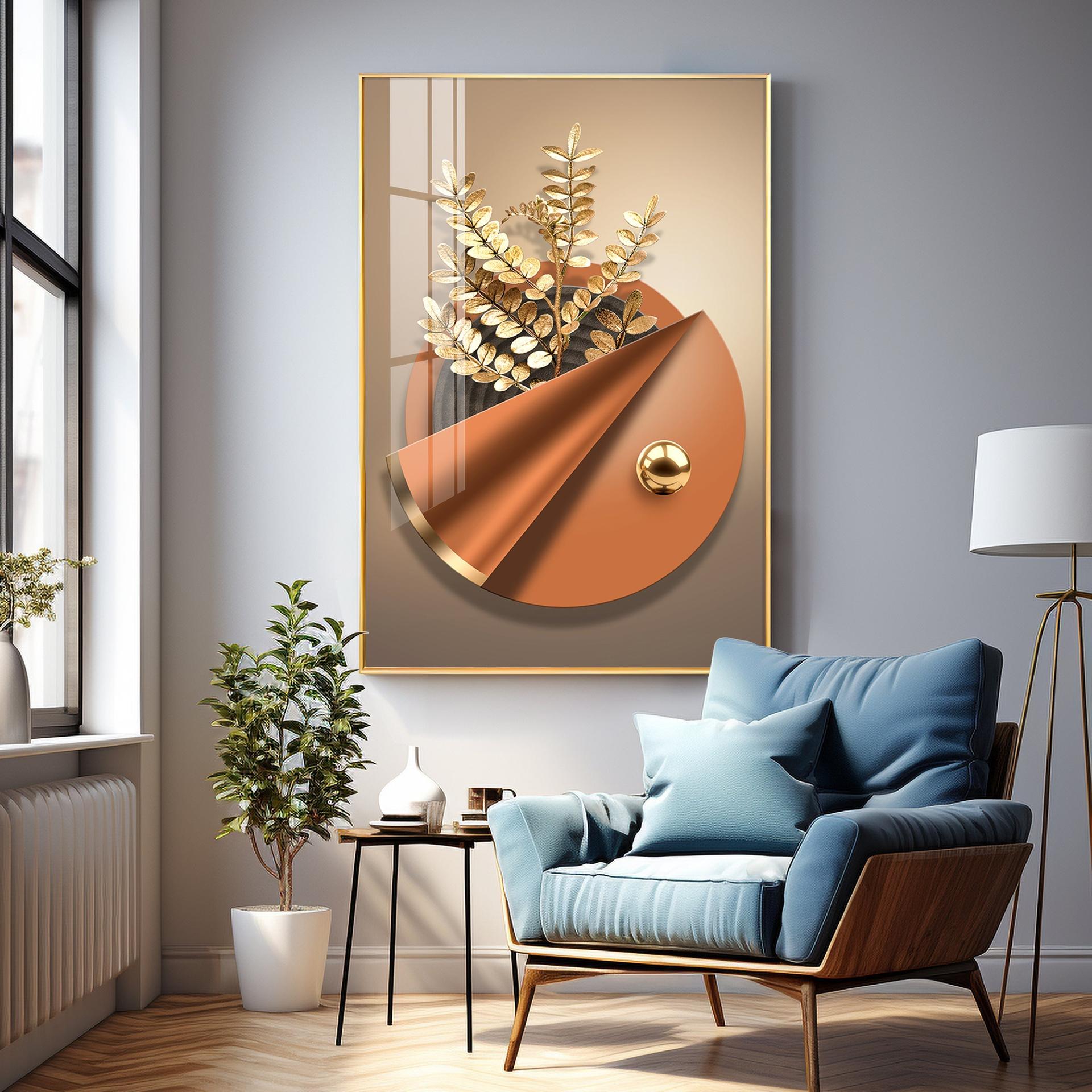 Aura Golden Petals Luxury Crystal Vertical Wall Art - Image 10