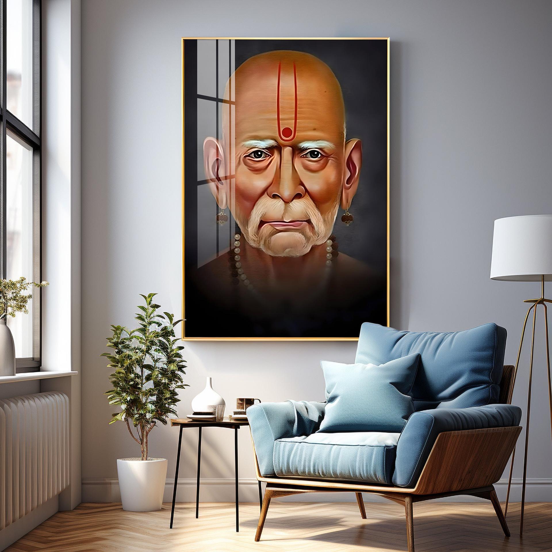 Crimson Visage Premium Vertical Acrylic Wall Art - Image 3
