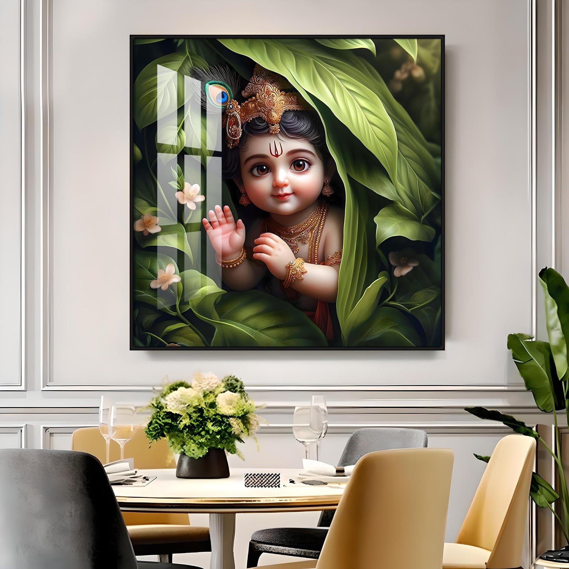 Ladoo Gopal Premium Acrylic Square Wall Art - Image 11