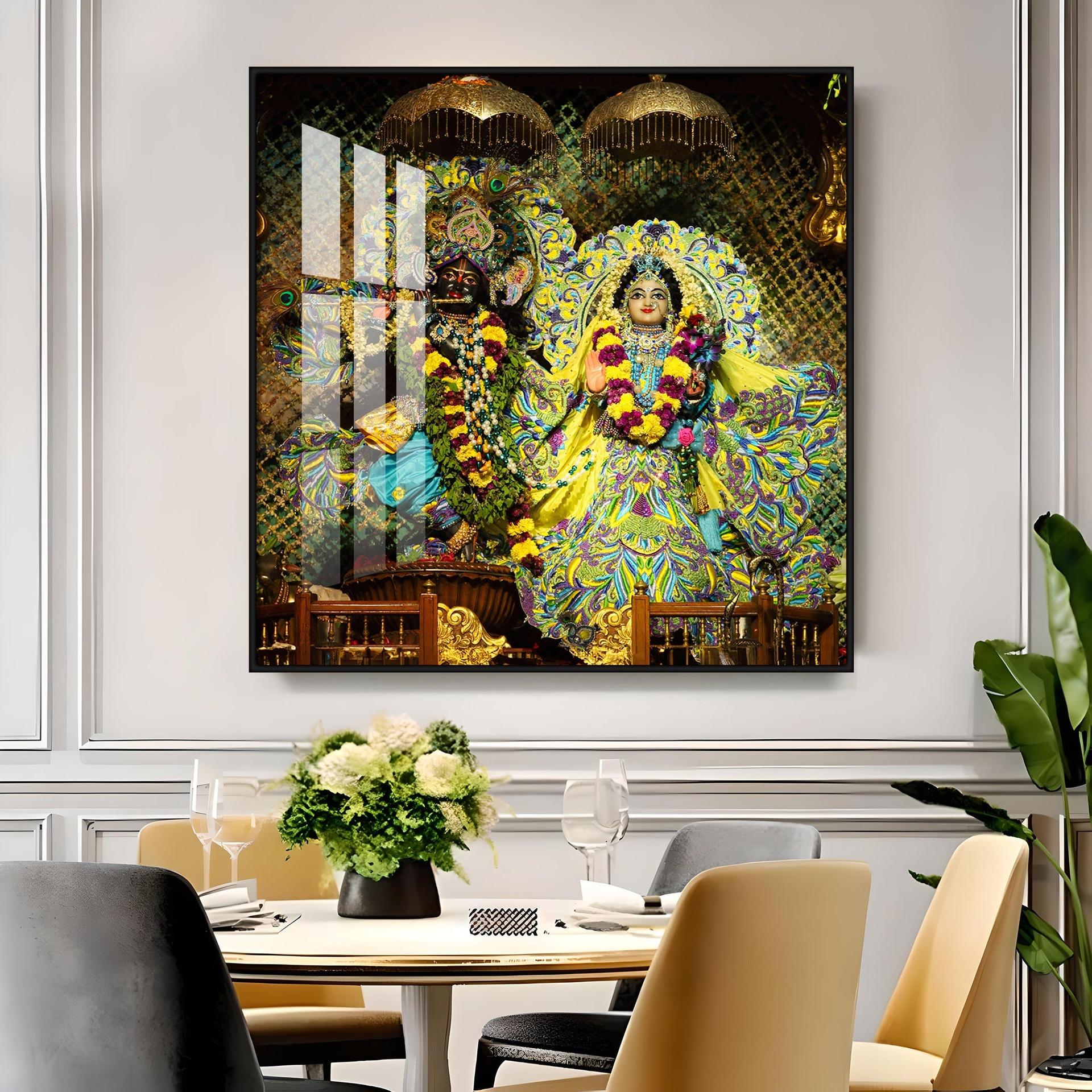 Radha Krishna Premium Acrylic Square Wall Art - Image 16