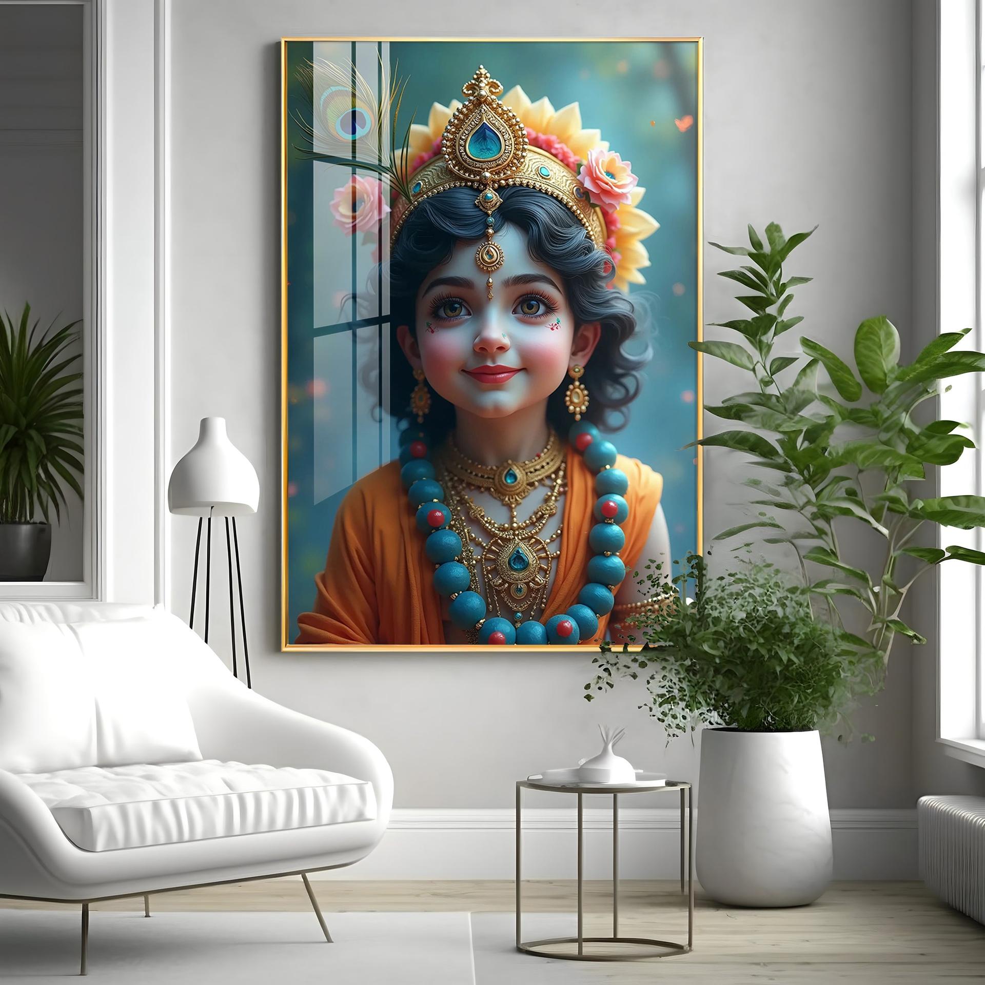 Little Krishna Resonance Premium Acrylic Wall Art - Image 3