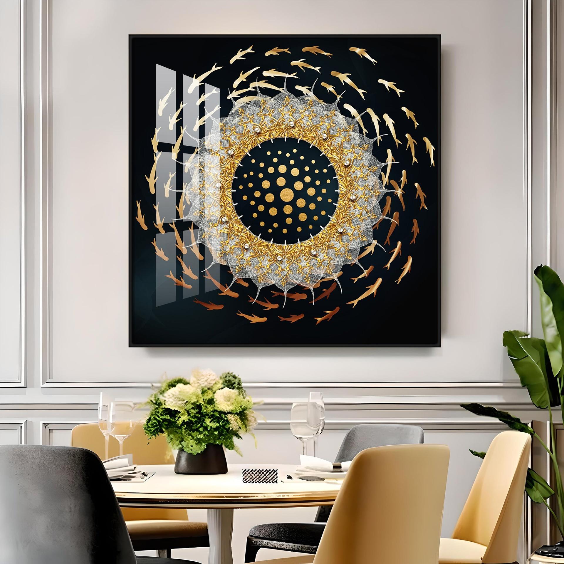 Swirling Fishes Premium Acrylic Square Wall Art - Image 9