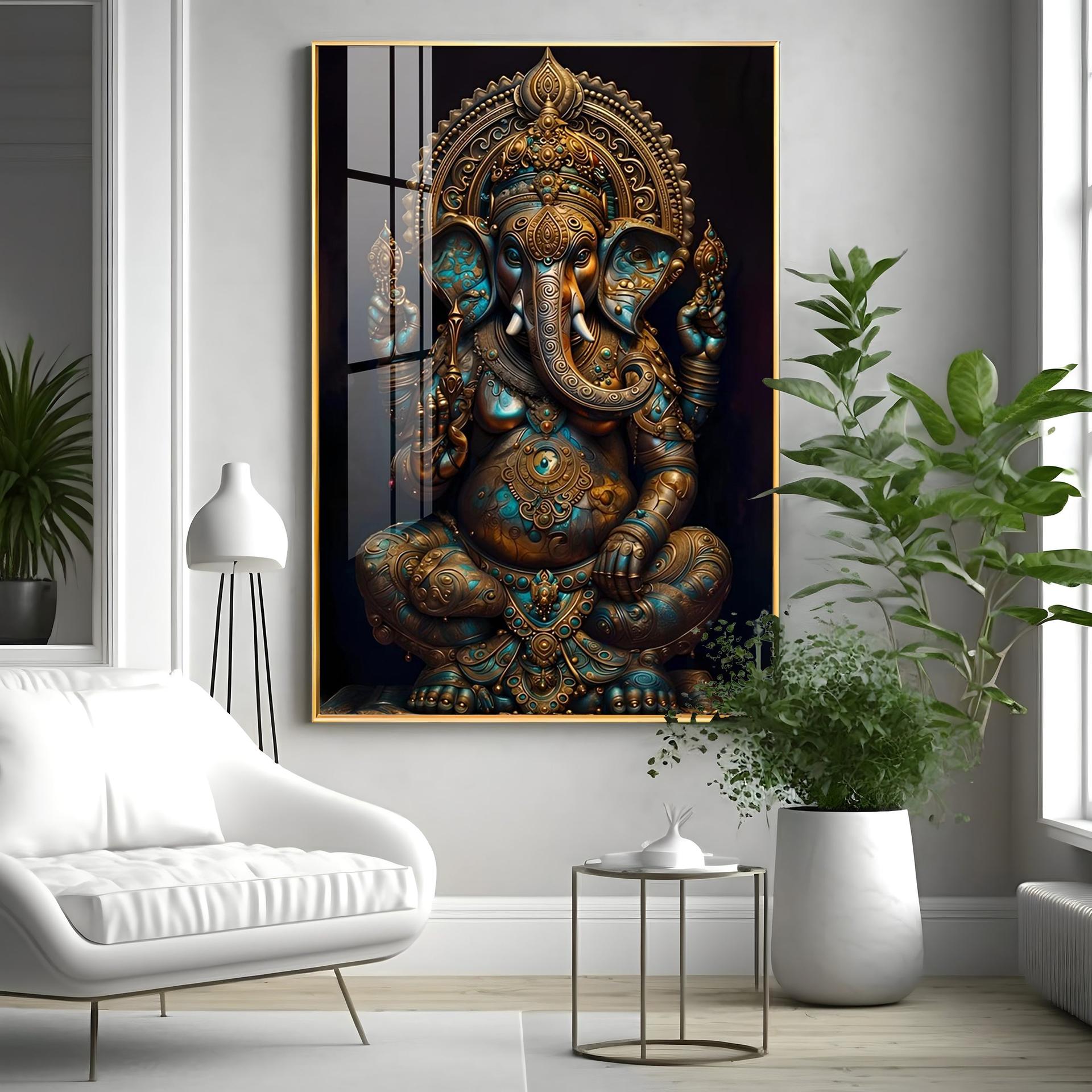 Lord Ganesha Premium Acrylic Vertical Wall Art - Image 9
