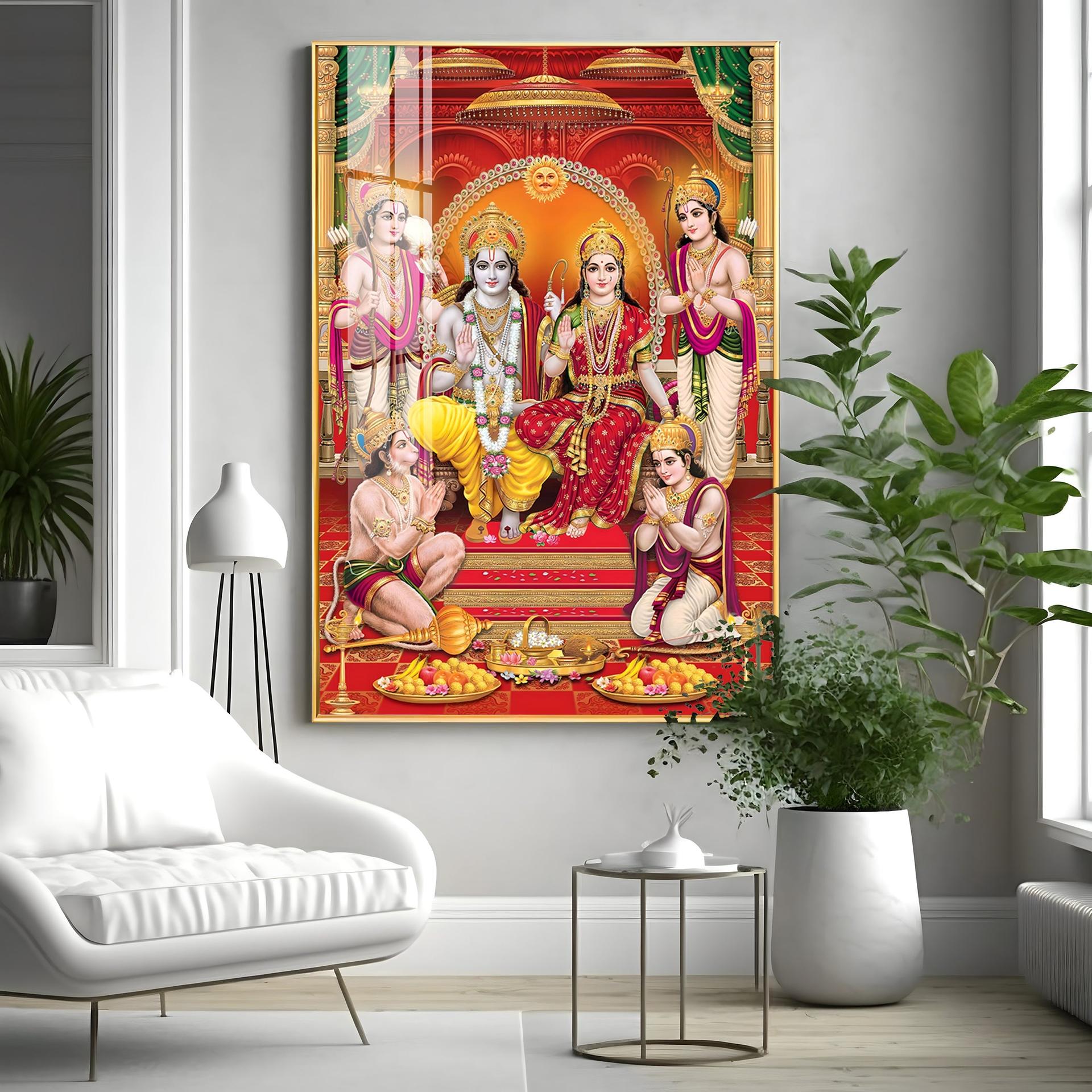 Shri Ram Darbar Premium Acrylic Vertical Wall Art - Image 9